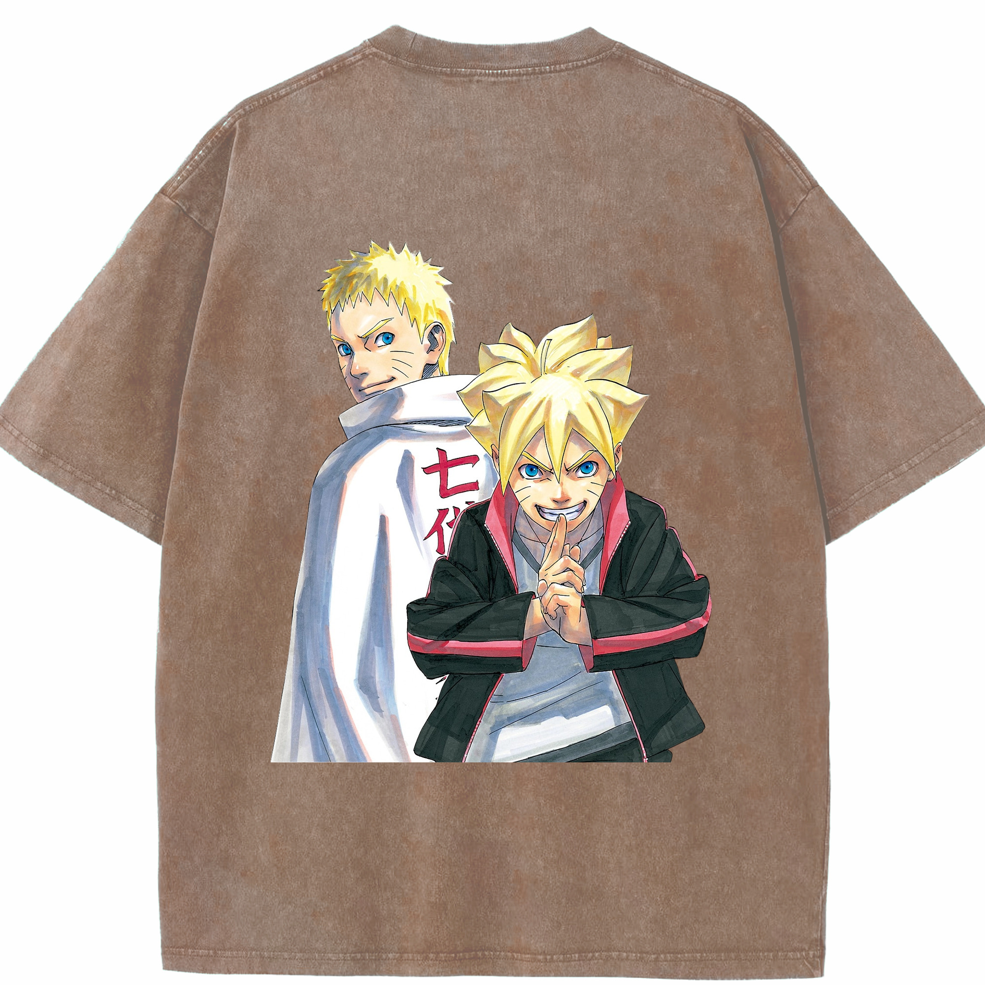 （画像用） NARUTO -ナルト- うずまき ボルト Uzumaki Boruto 綿100% ヴィンテージ風 半袖Tシャツ（背面プリント）