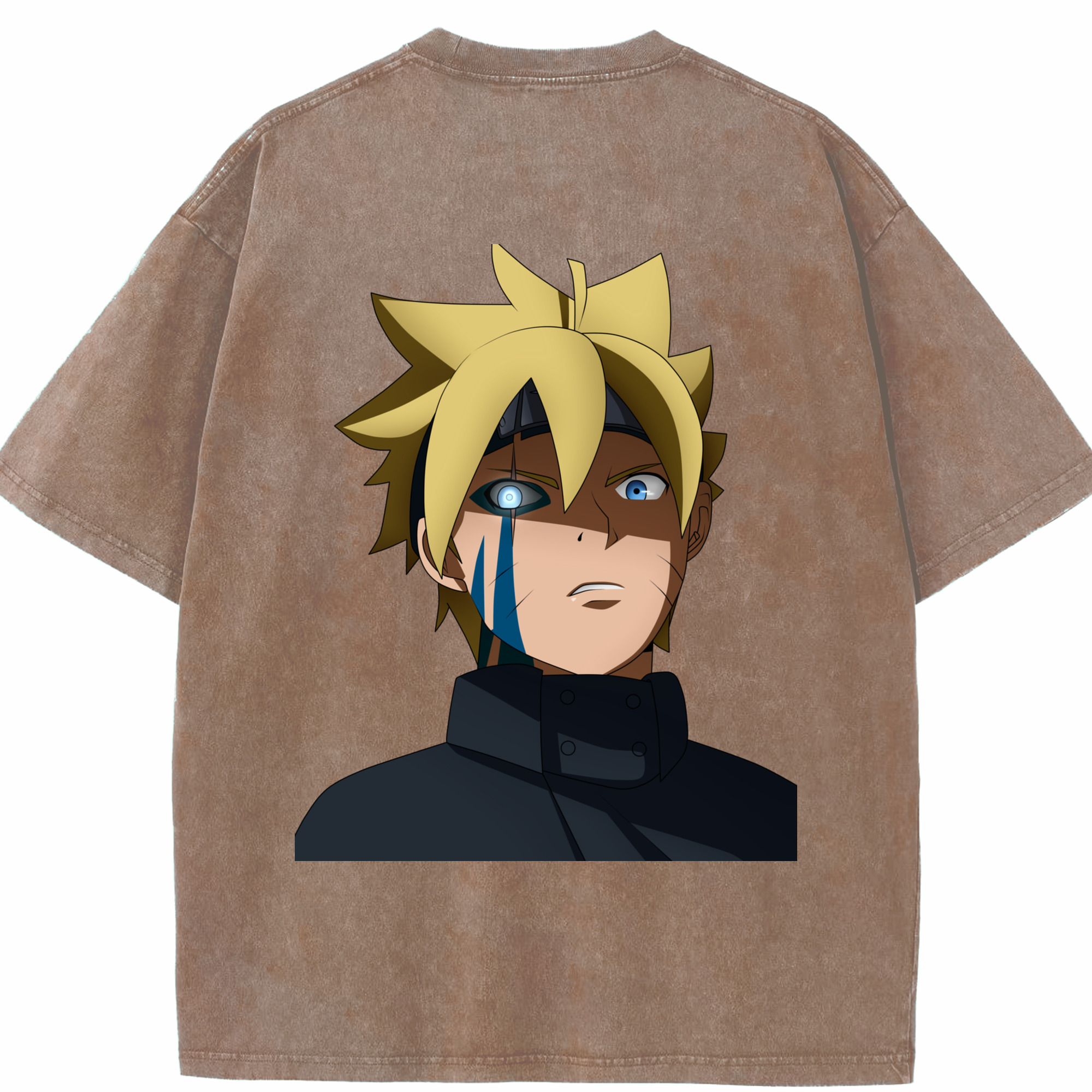 （画像用） NARUTO -ナルト- うずまき ボルト Uzumaki Boruto 綿100% ヴィンテージ風 半袖Tシャツ（背面プリント）