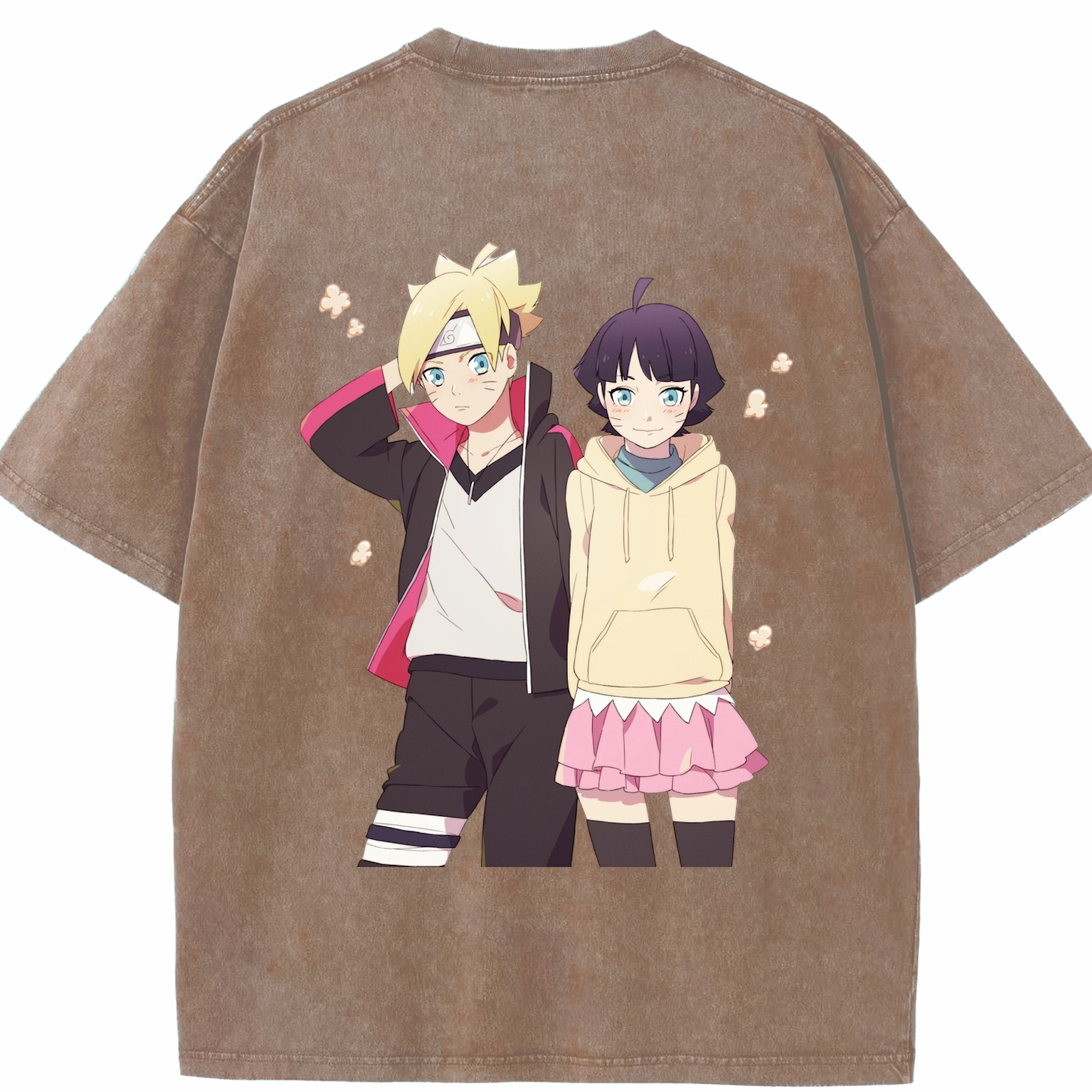 （画像用） NARUTO -ナルト- うずまき ボルト Uzumaki Boruto 綿100% ヴィンテージ風 半袖Tシャツ（背面プリント）