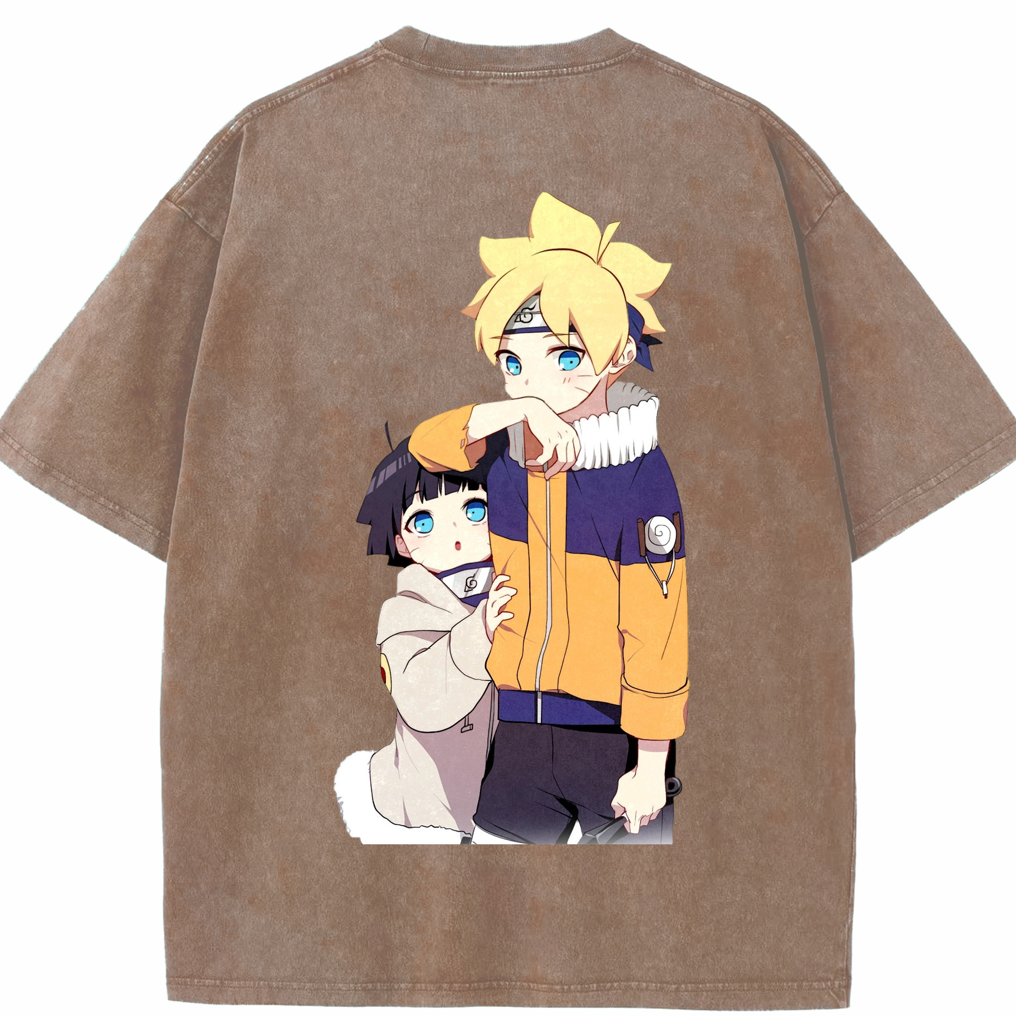 （画像用） NARUTO -ナルト- うずまき ボルト Uzumaki Boruto 綿100% ヴィンテージ風 半袖Tシャツ（背面プリント）