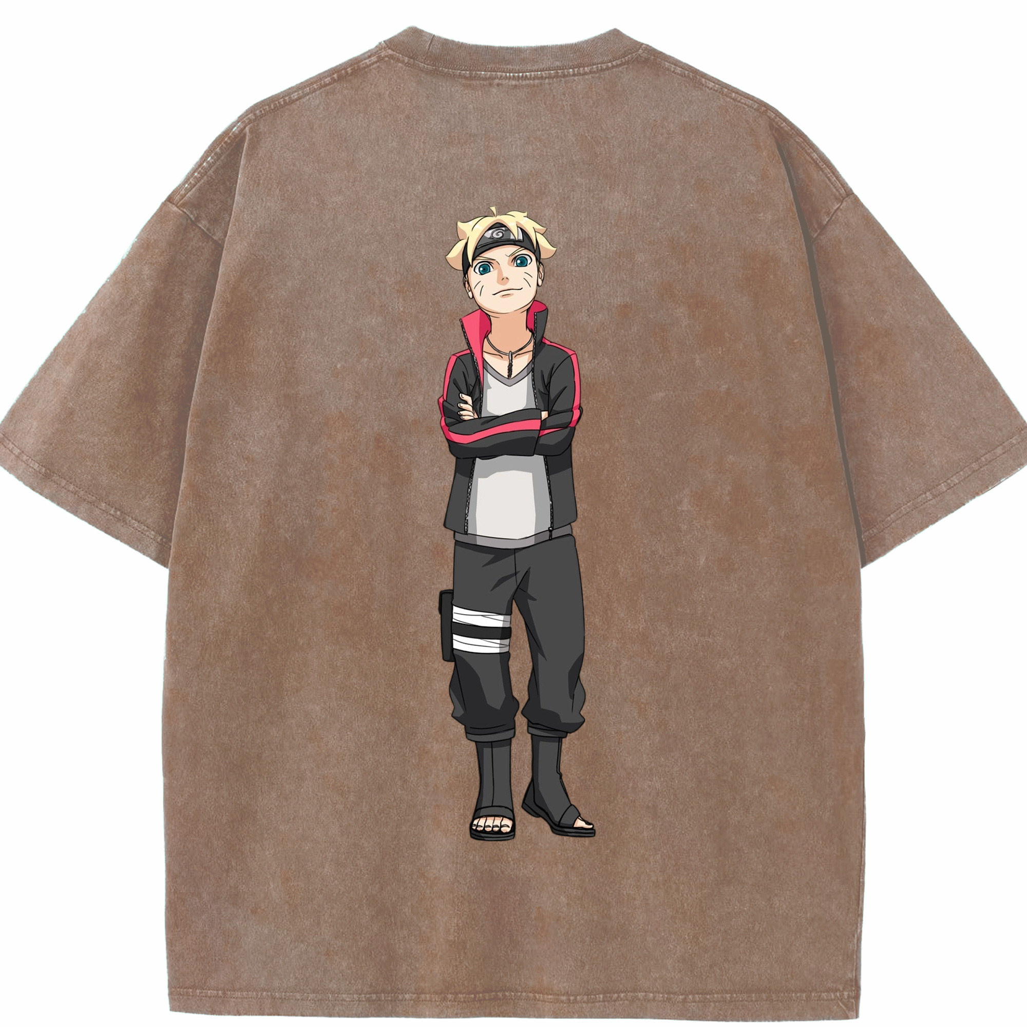 （画像用） NARUTO -ナルト- うずまき ボルト Uzumaki Boruto 綿100% ヴィンテージ風 半袖Tシャツ（背面プリント）