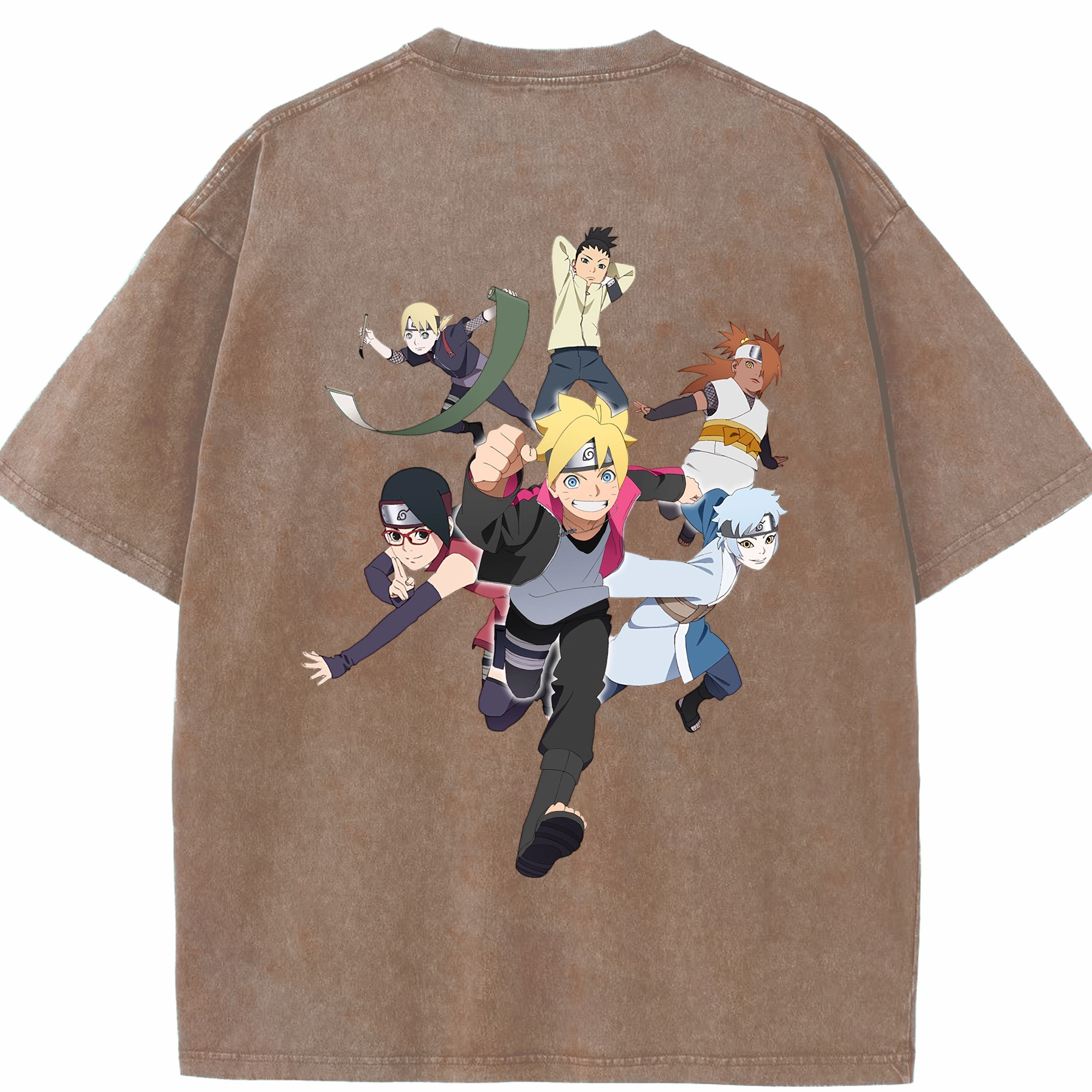 （画像用） NARUTO -ナルト- うずまき ボルト Uzumaki Boruto 綿100% ヴィンテージ風 半袖Tシャツ（背面プリント）