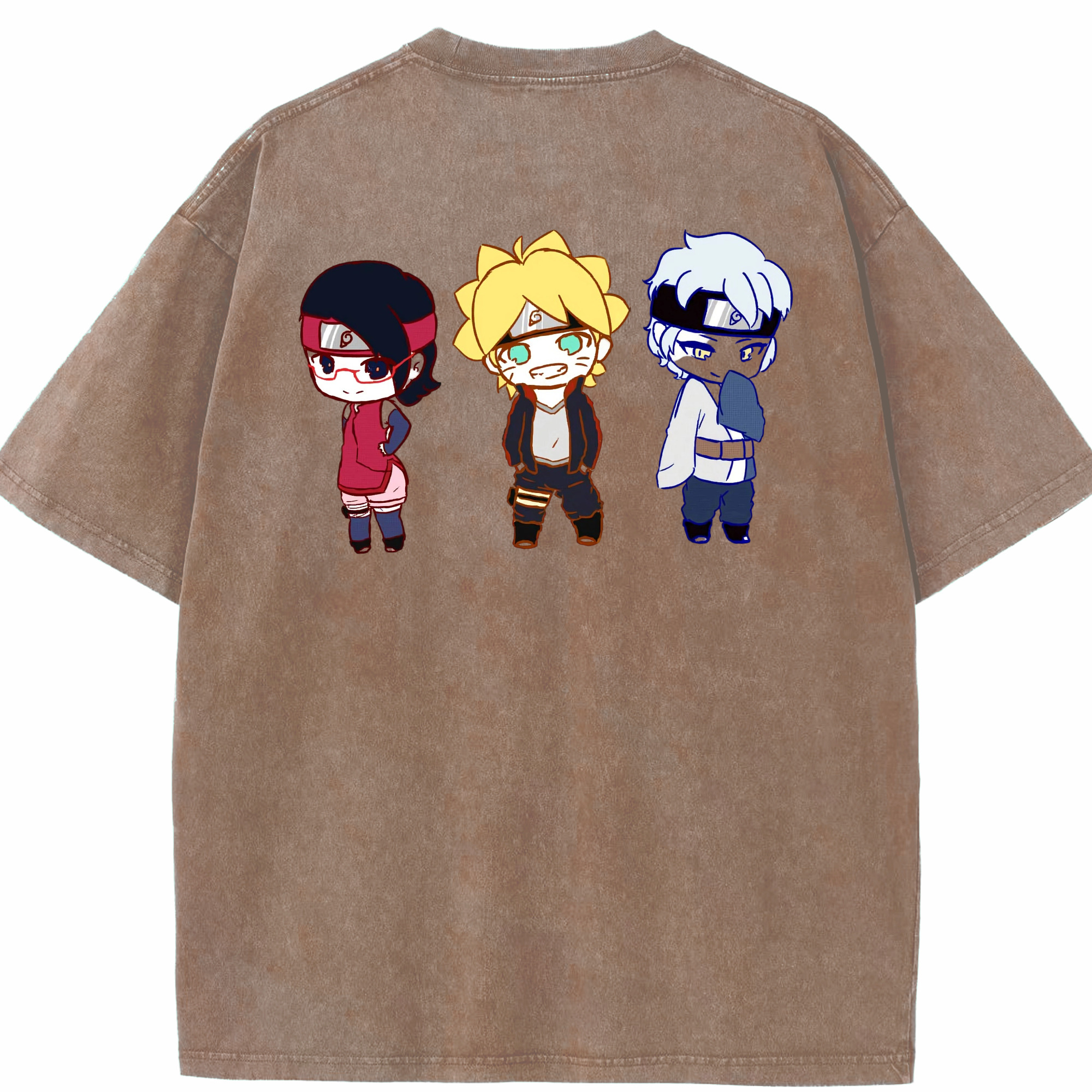 （画像用） NARUTO -ナルト- うずまき ボルト Uzumaki Boruto 綿100% ヴィンテージ風 半袖Tシャツ（背面プリント）
