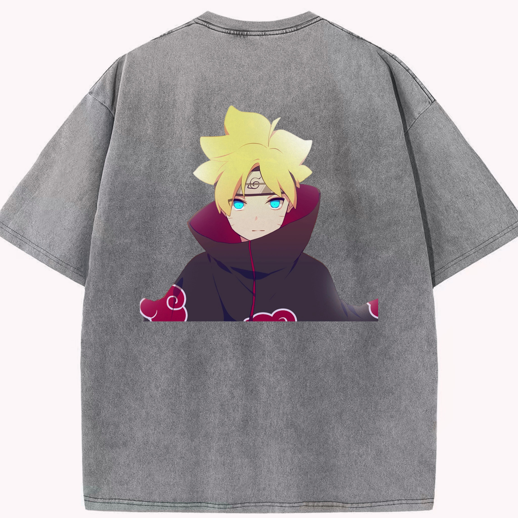（画像用） NARUTO -ナルト- うずまき ボルト Uzumaki Boruto 綿100% ヴィンテージ風 半袖Tシャツ（背面プリント）