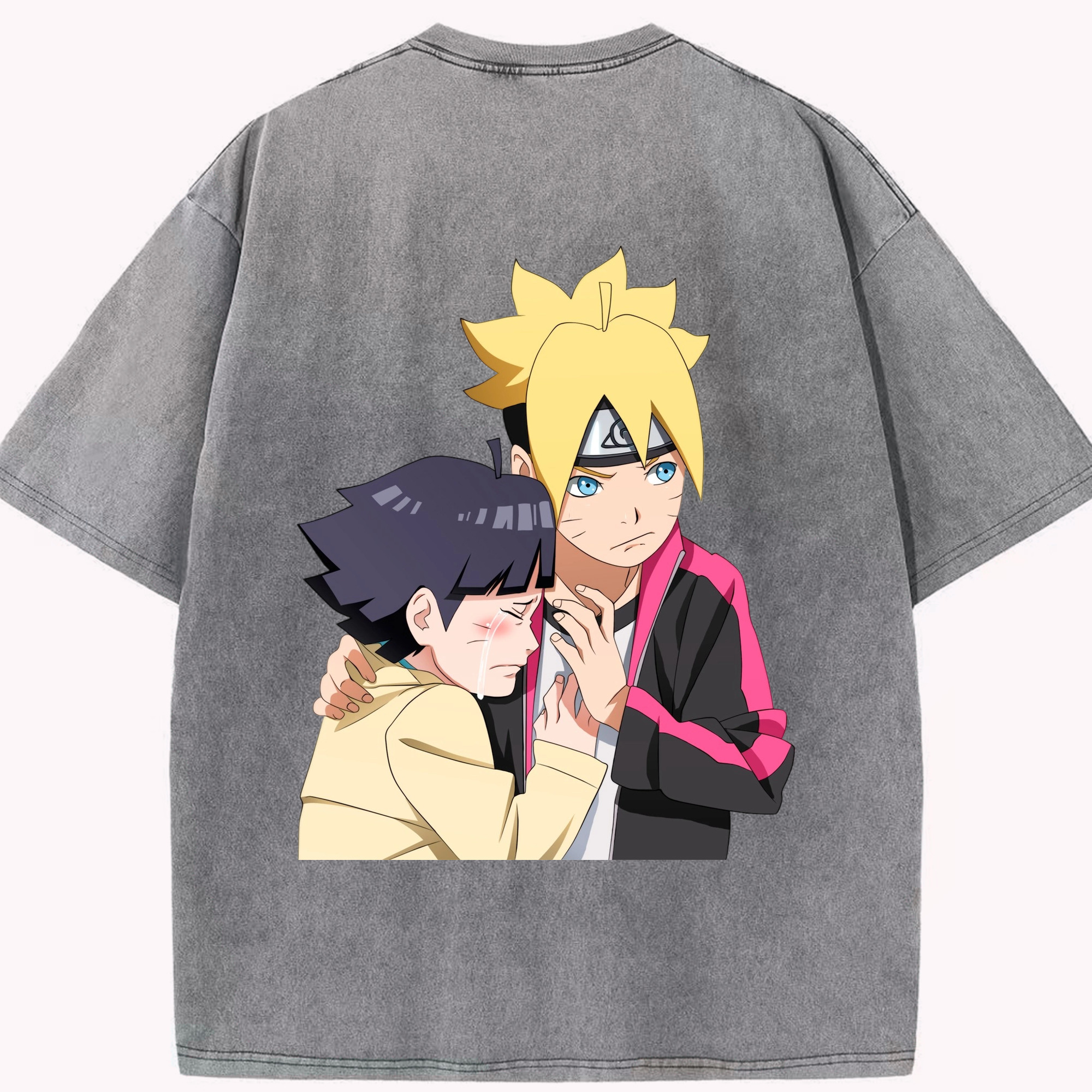（画像用） NARUTO -ナルト- うずまき ボルト Uzumaki Boruto 綿100% ヴィンテージ風 半袖Tシャツ（背面プリント）