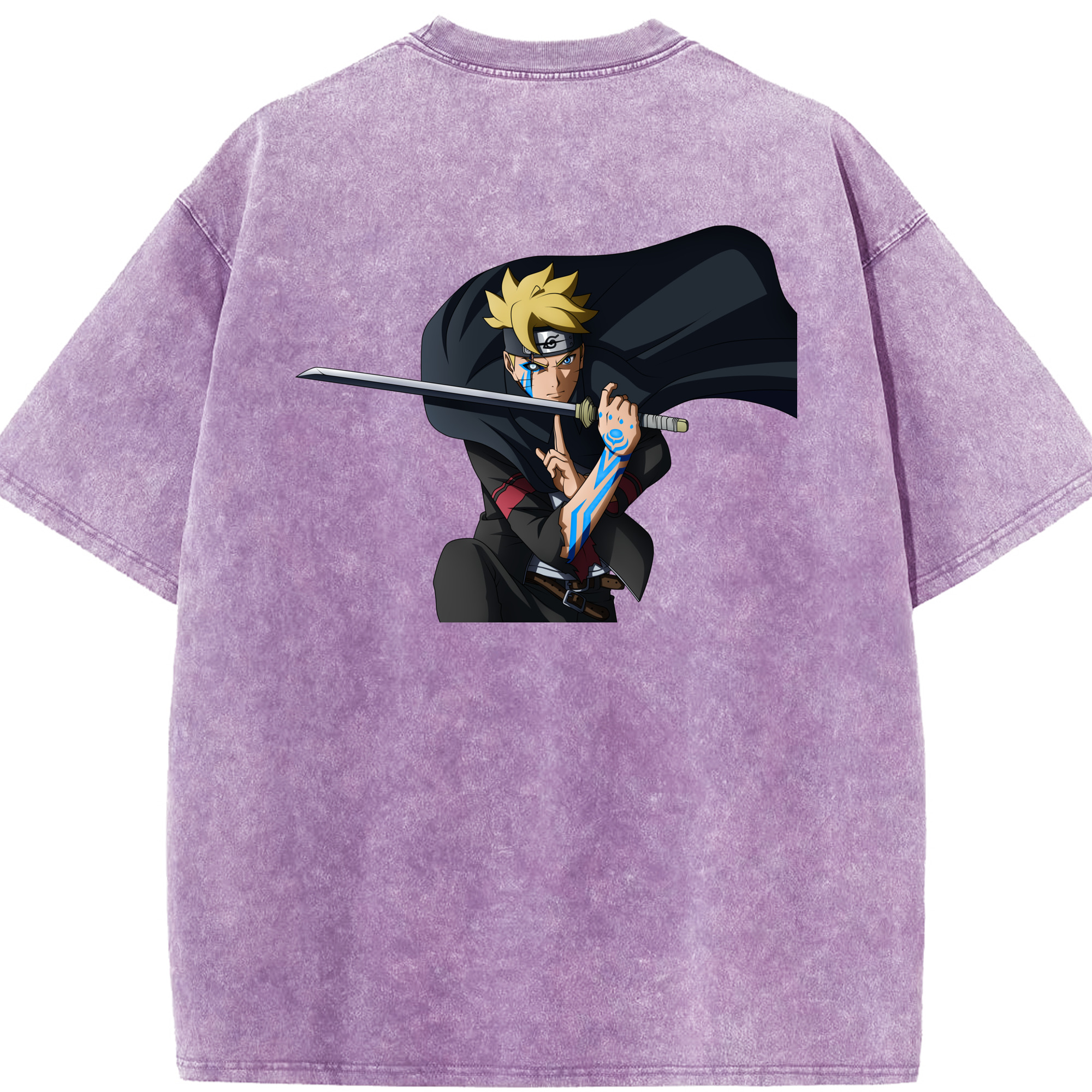 （画像用） NARUTO -ナルト- うずまき ボルト Uzumaki Boruto 綿100% ヴィンテージ風 半袖Tシャツ（背面プリント）