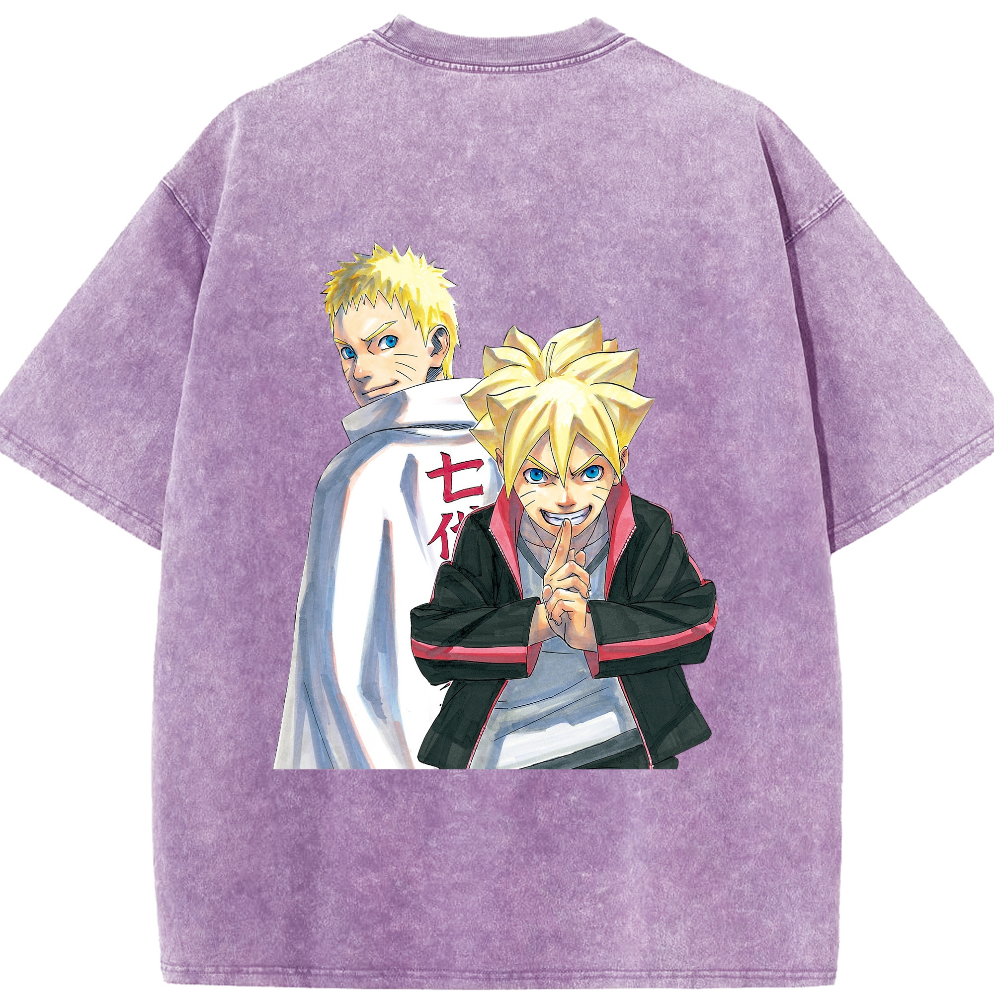 （画像用） NARUTO -ナルト- うずまき ボルト Uzumaki Boruto 綿100% ヴィンテージ風 半袖Tシャツ（背面プリント）
