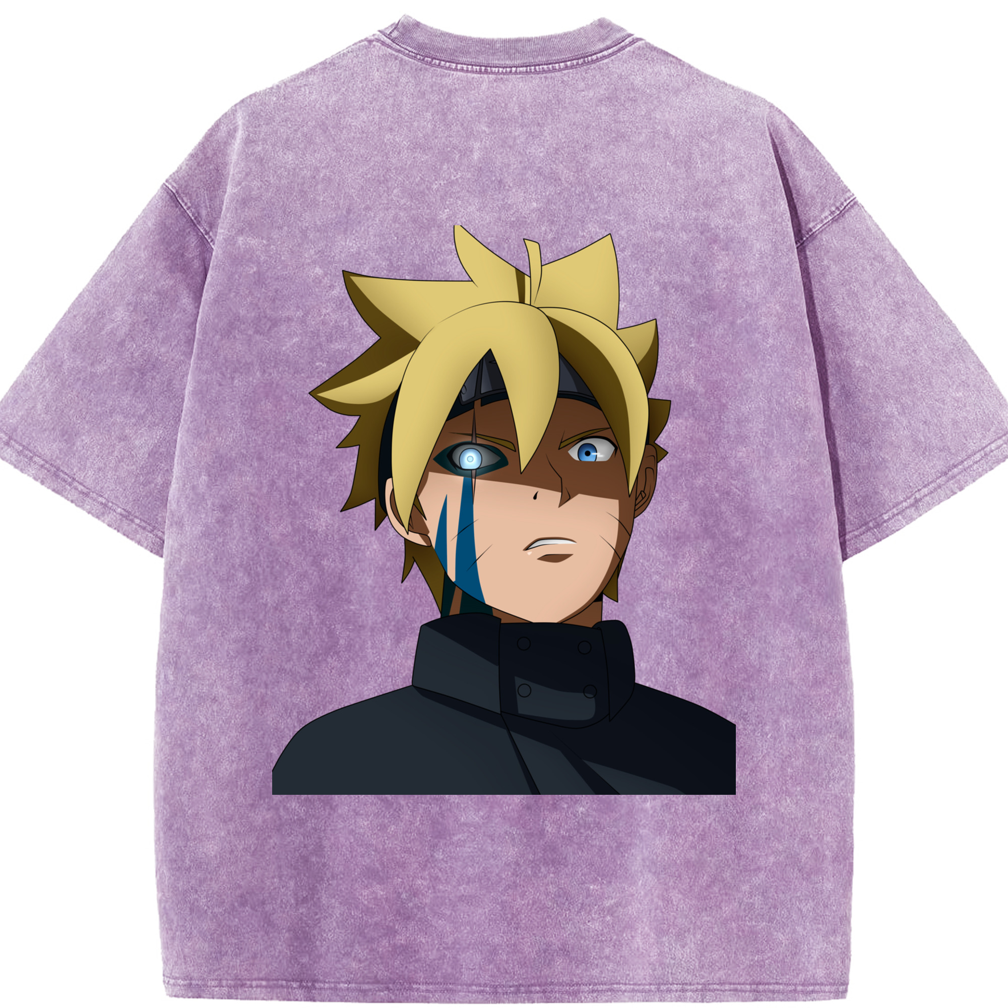 （画像用） NARUTO -ナルト- うずまき ボルト Uzumaki Boruto 綿100% ヴィンテージ風 半袖Tシャツ（背面プリント）