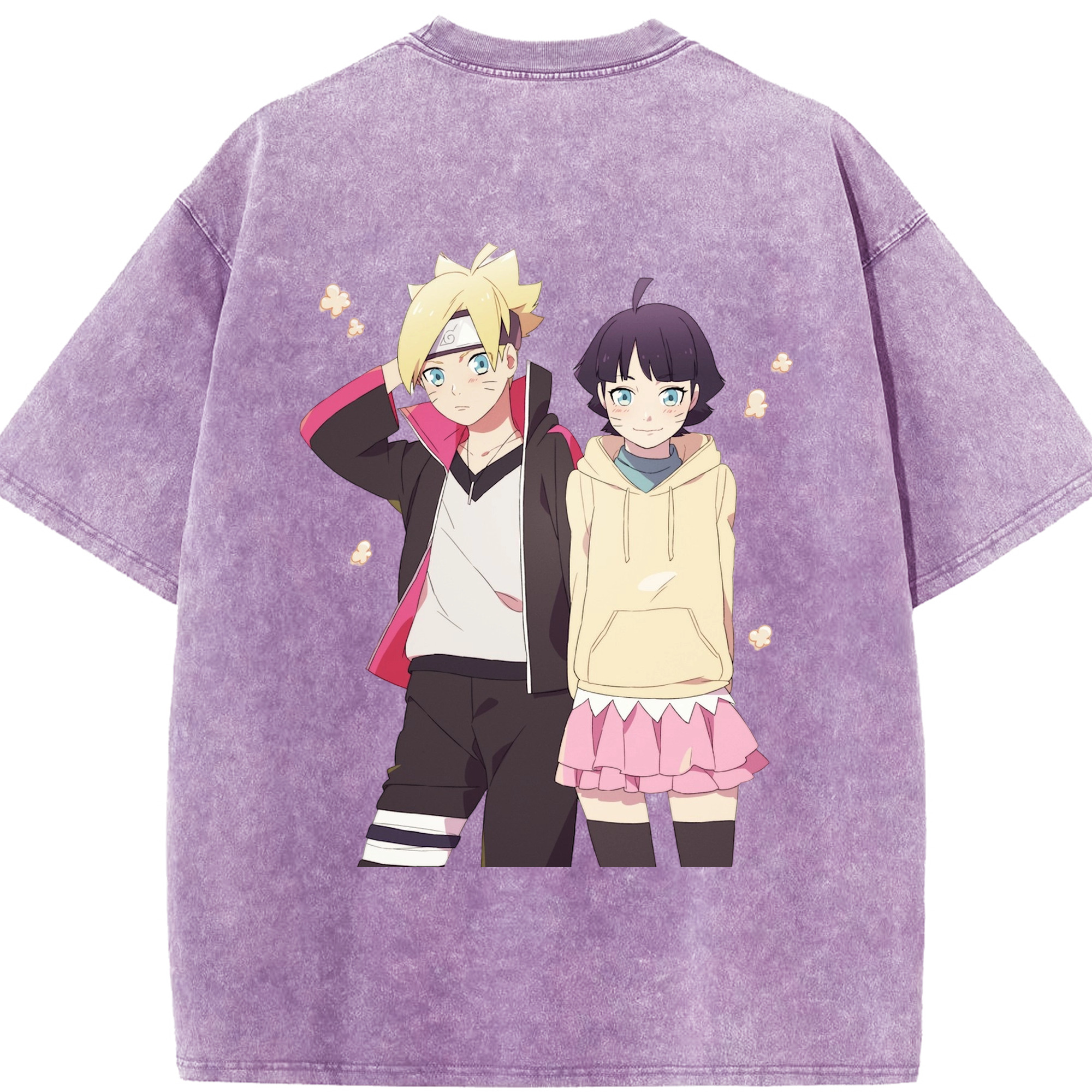 （画像用） NARUTO -ナルト- うずまき ボルト Uzumaki Boruto 綿100% ヴィンテージ風 半袖Tシャツ（背面プリント）