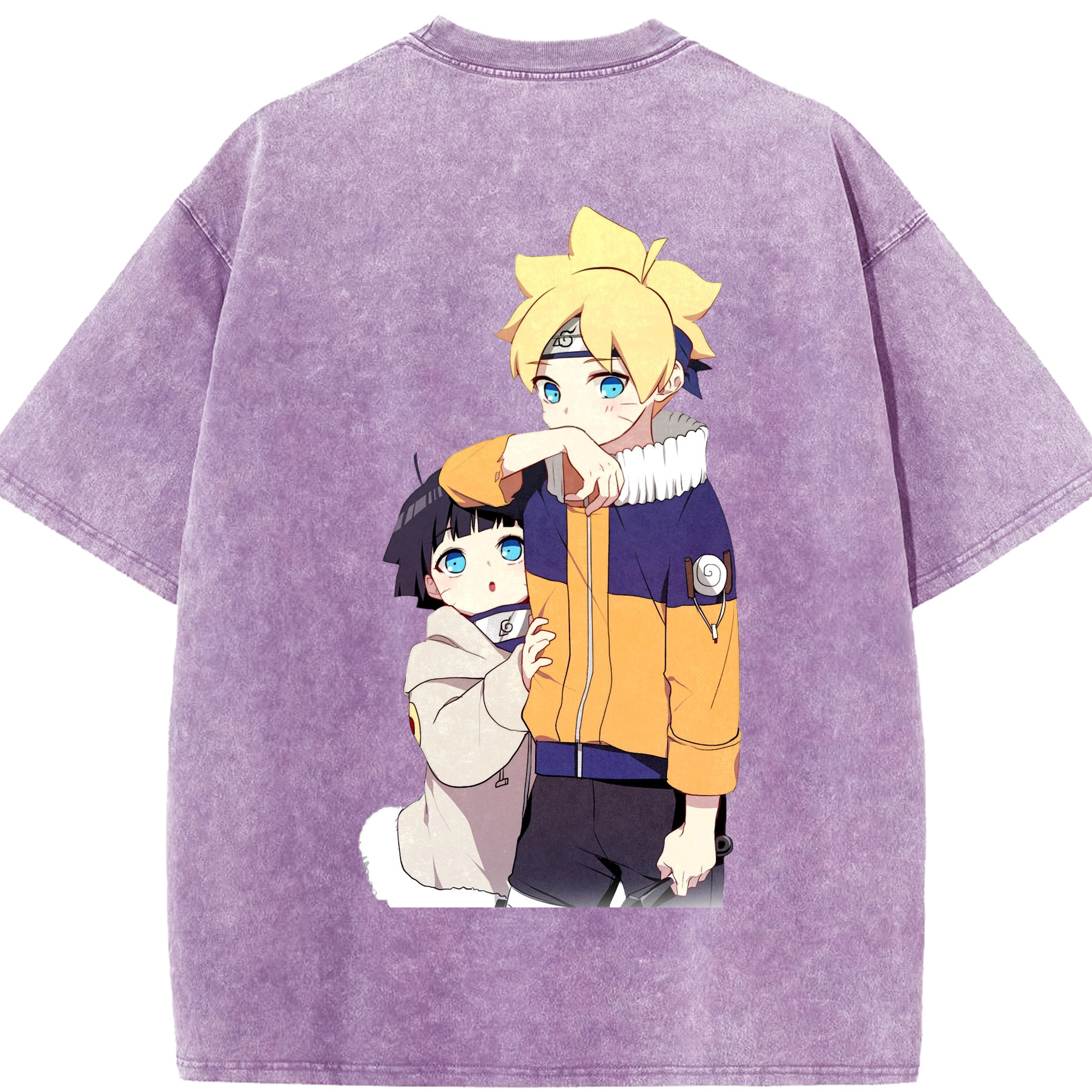 （画像用） NARUTO -ナルト- うずまき ボルト Uzumaki Boruto 綿100% ヴィンテージ風 半袖Tシャツ（背面プリント）