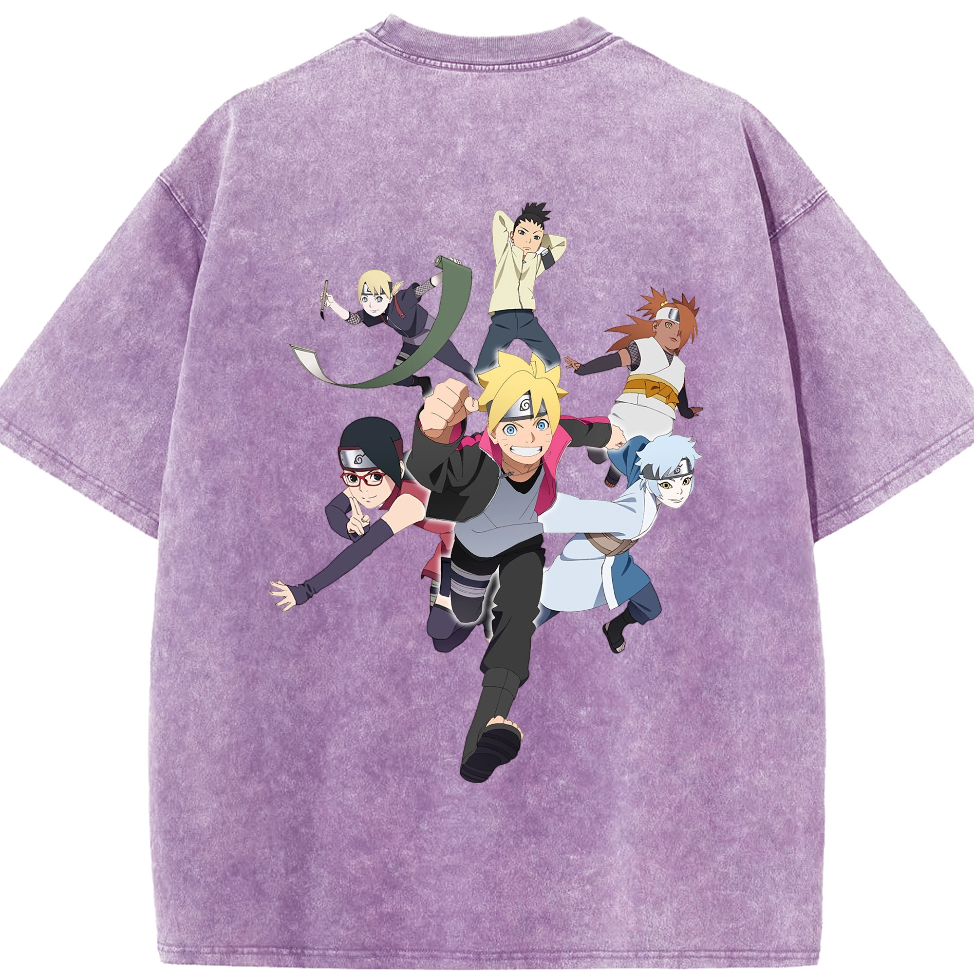 （画像用） NARUTO -ナルト- うずまき ボルト Uzumaki Boruto 綿100% ヴィンテージ風 半袖Tシャツ（背面プリント）