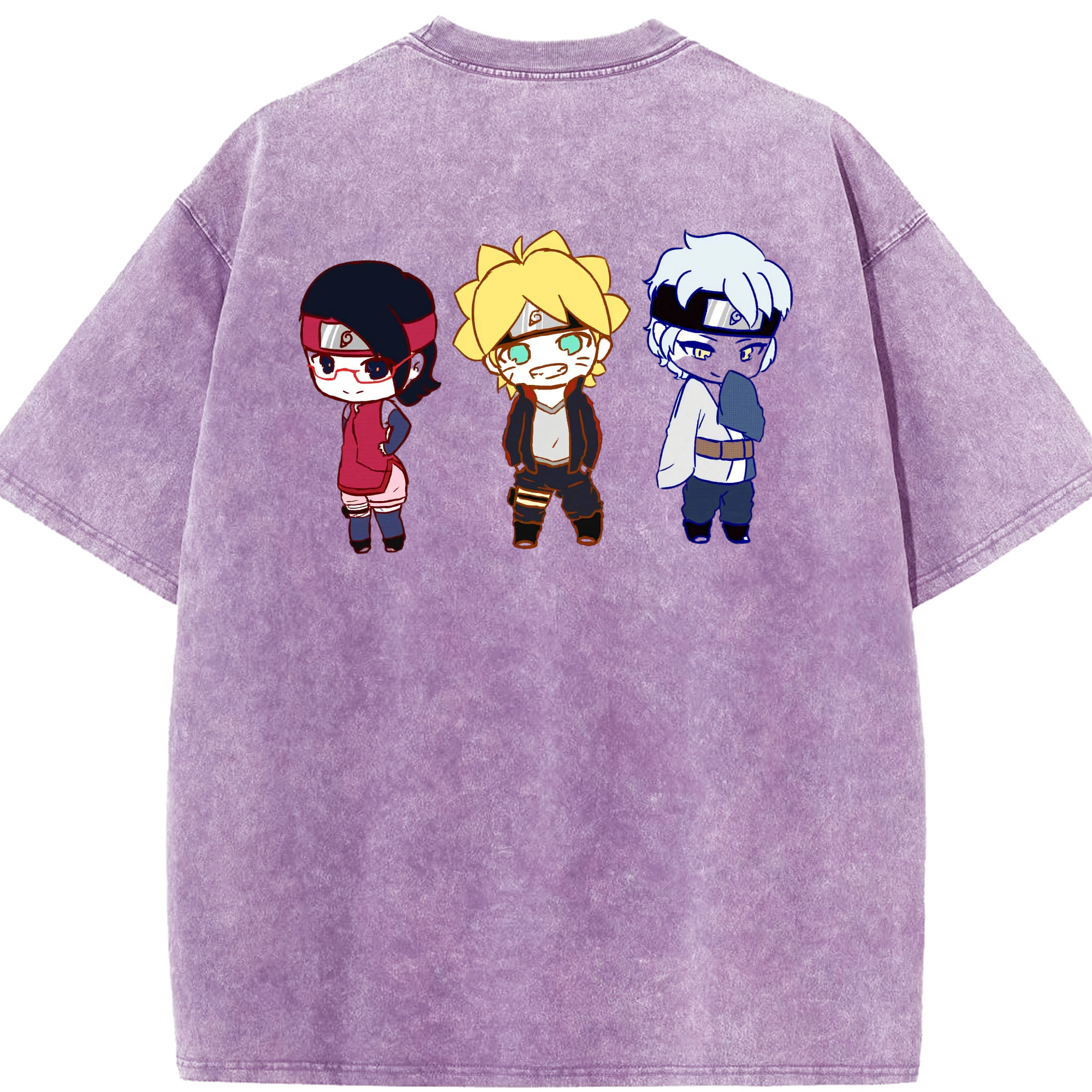 （画像用） NARUTO -ナルト- うずまき ボルト Uzumaki Boruto 綿100% ヴィンテージ風 半袖Tシャツ（背面プリント）