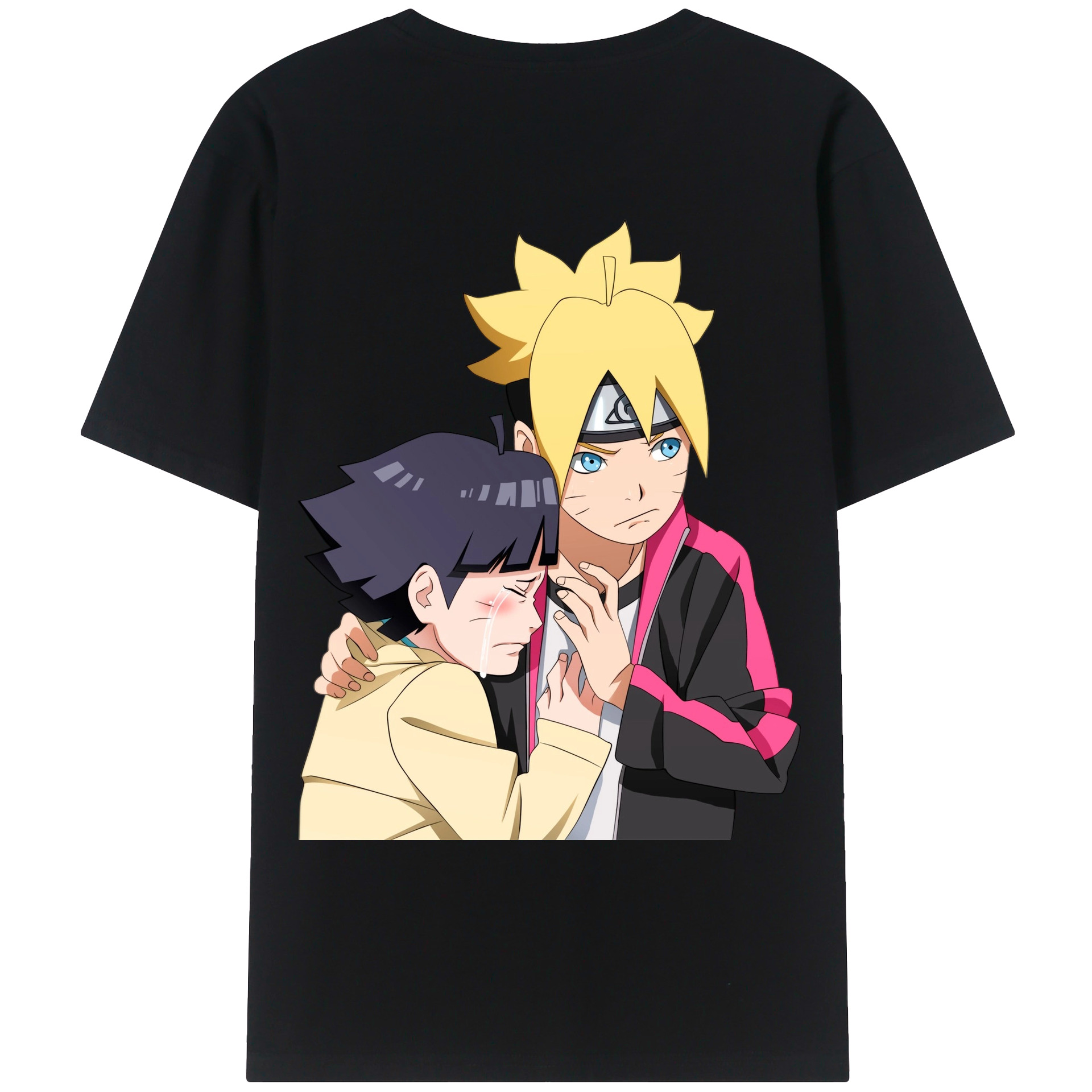 （画像用） NARUTO -ナルト- うずまき ボルト Uzumaki Boruto 綿100％ メンズ半袖Tシャツ（バックプリント） 通気性