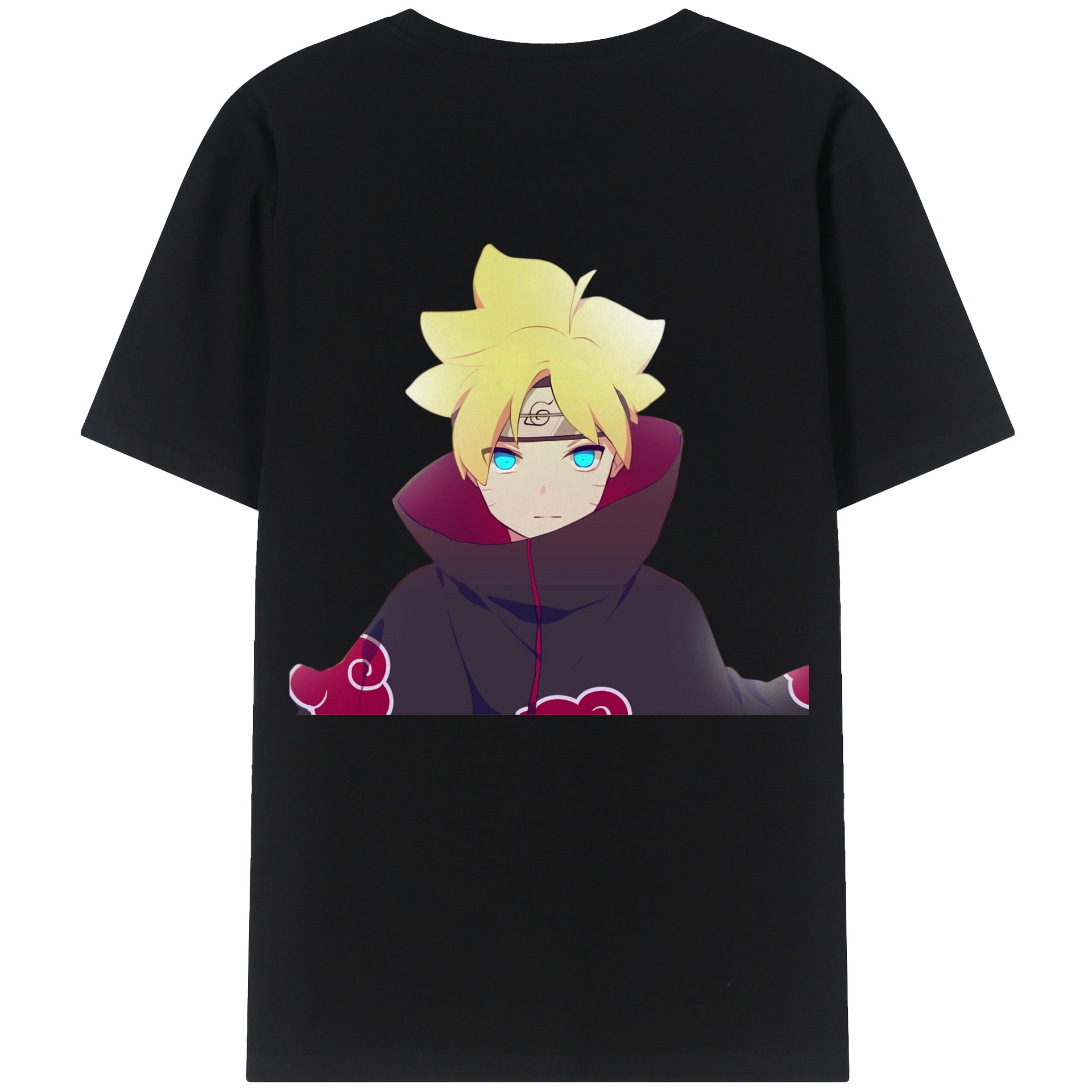 （画像用） NARUTO -ナルト- うずまき ボルト Uzumaki Boruto 綿100％ メンズ半袖Tシャツ（バックプリント） 通気性
