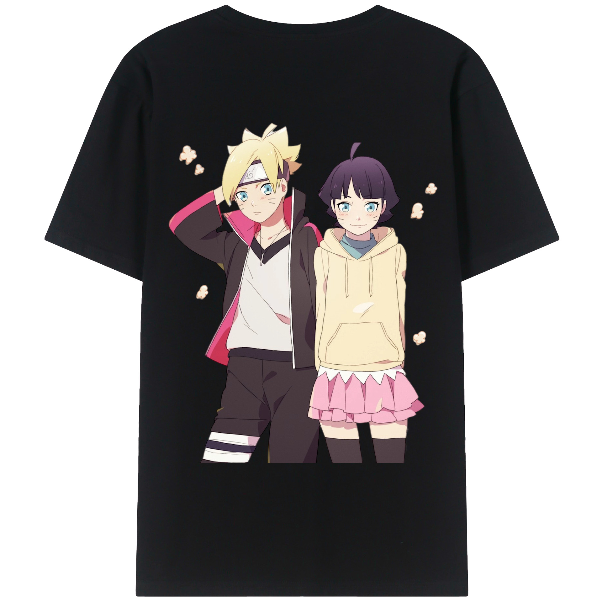 （画像用） NARUTO -ナルト- うずまき ボルト Uzumaki Boruto 綿100％ メンズ半袖Tシャツ（バックプリント） 通気性