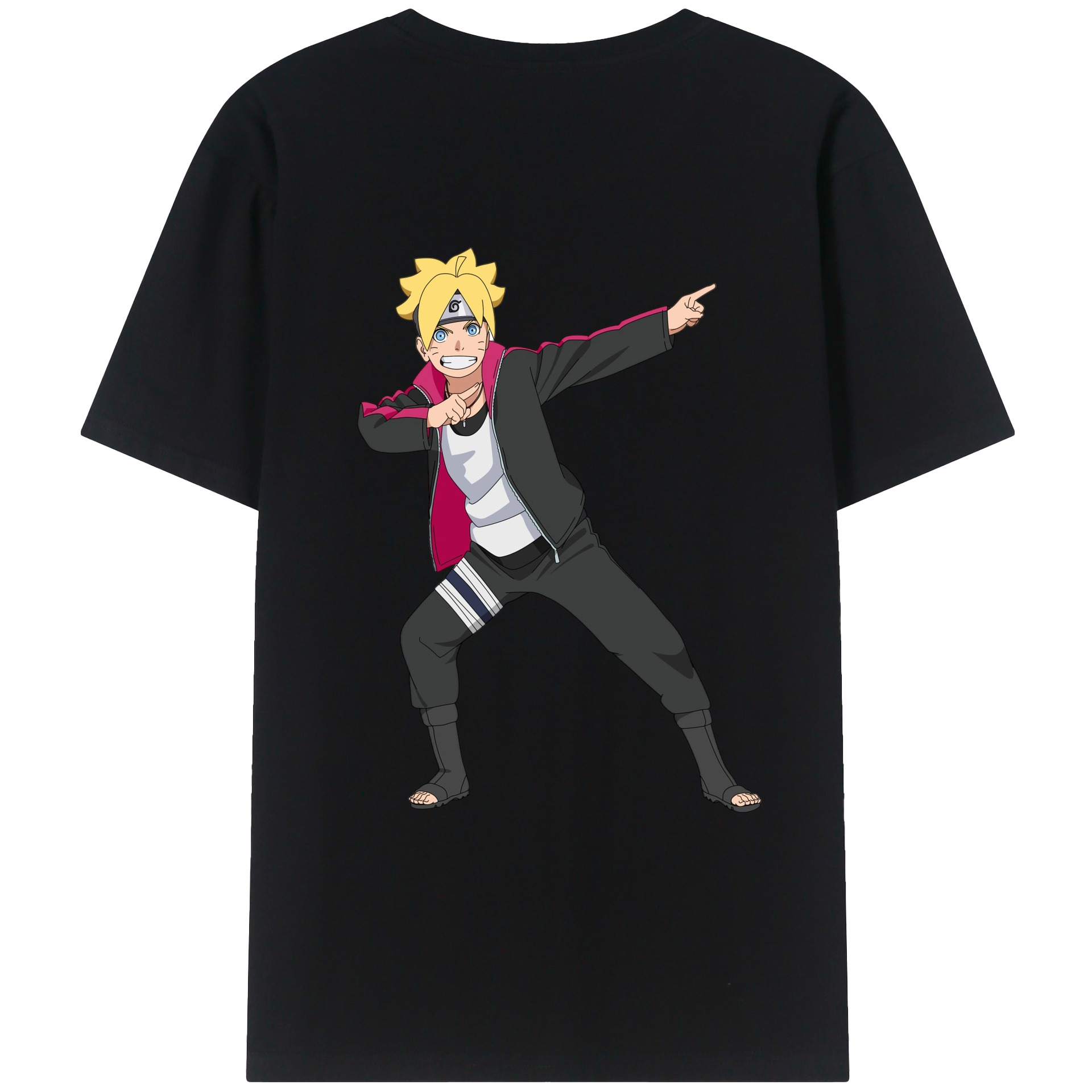 （画像用） NARUTO -ナルト- うずまき ボルト Uzumaki Boruto 綿100％ メンズ半袖Tシャツ（バックプリント） 通気性