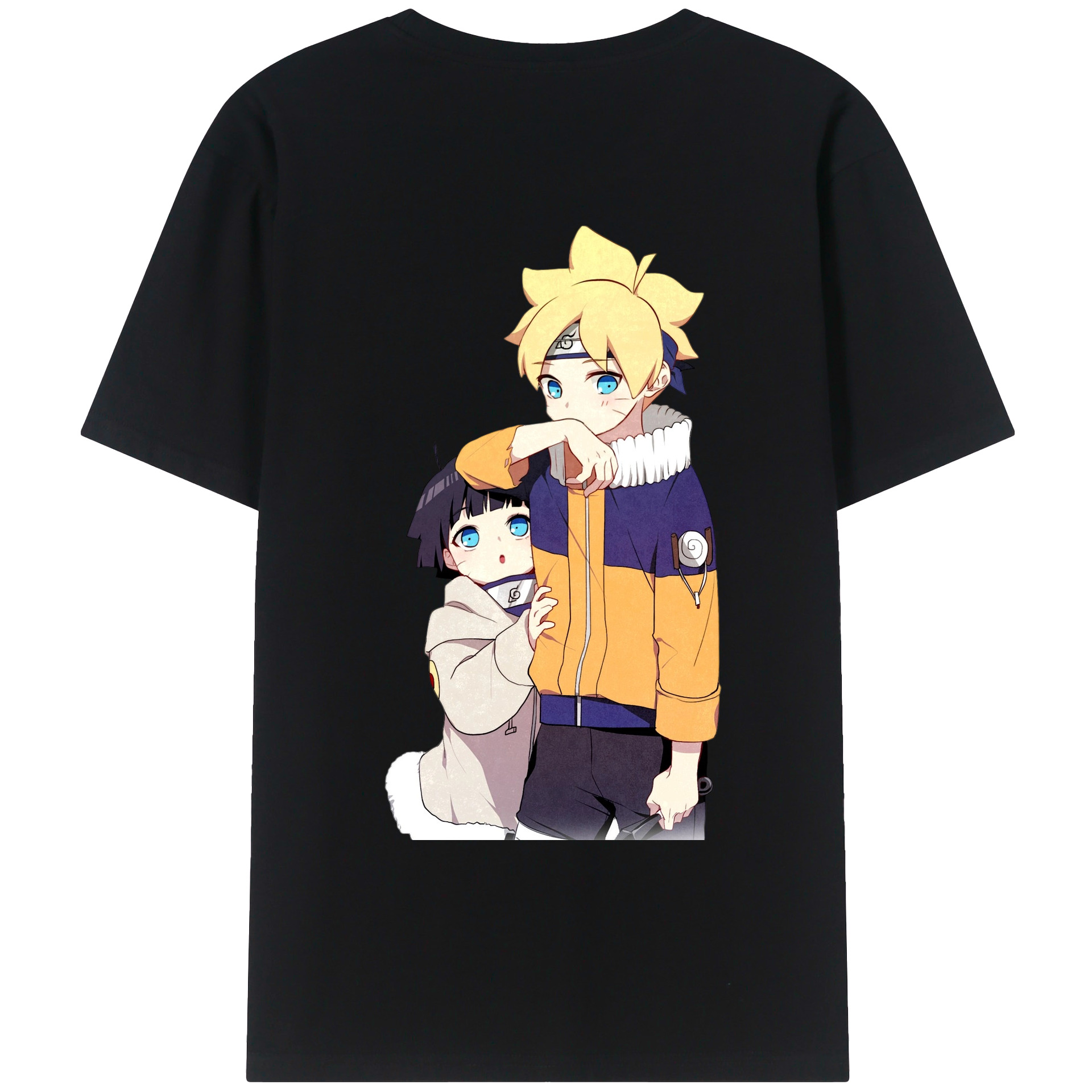 （画像用） NARUTO -ナルト- うずまき ボルト Uzumaki Boruto 綿100％ メンズ半袖Tシャツ（バックプリント） 通気性