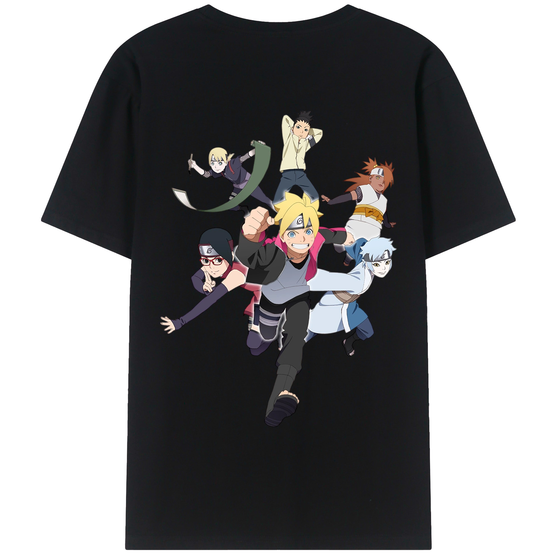 （画像用） NARUTO -ナルト- うずまき ボルト Uzumaki Boruto 綿100％ メンズ半袖Tシャツ（バックプリント） 通気性