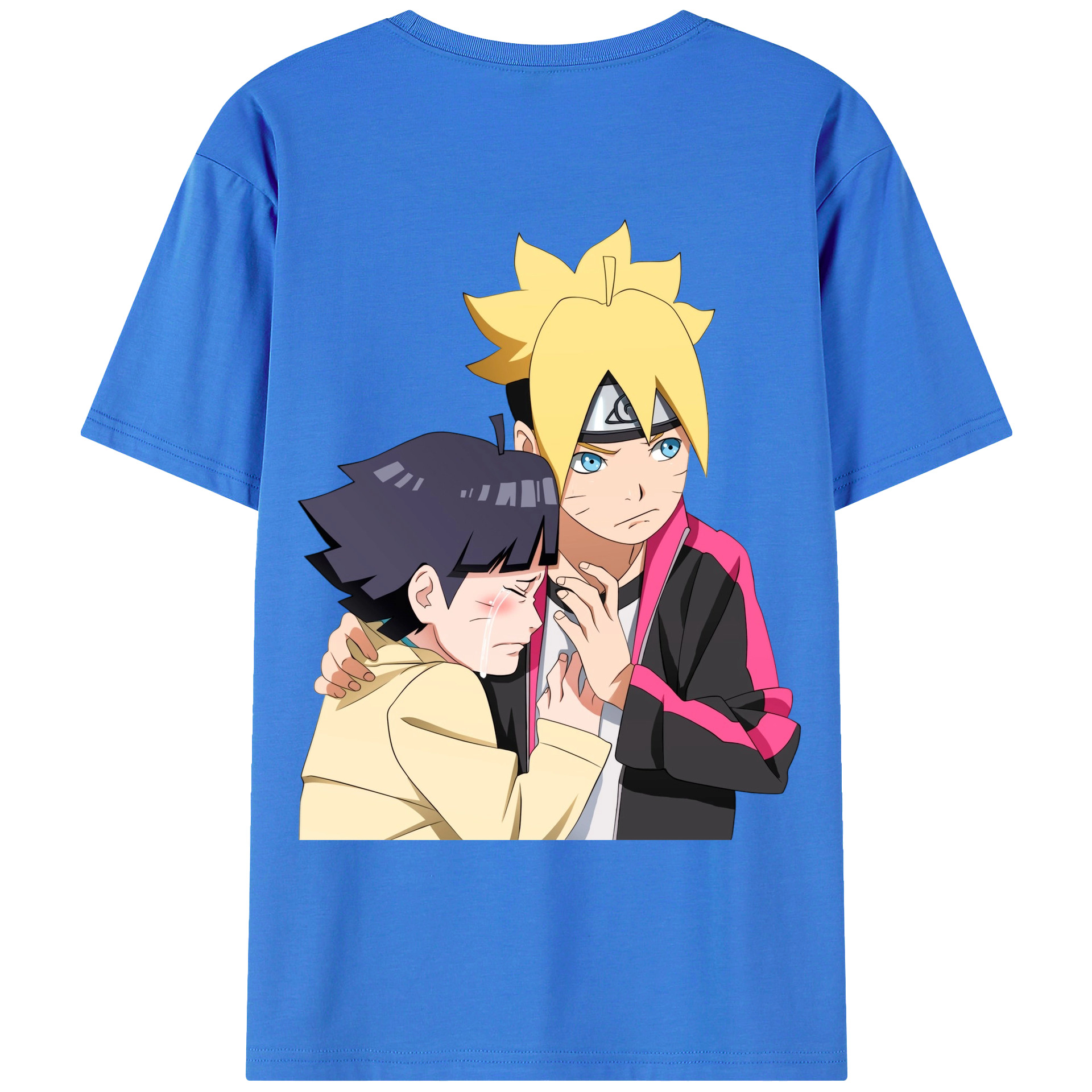 （画像用） NARUTO -ナルト- うずまき ボルト Uzumaki Boruto 綿100％ メンズ半袖Tシャツ（バックプリント） 通気性