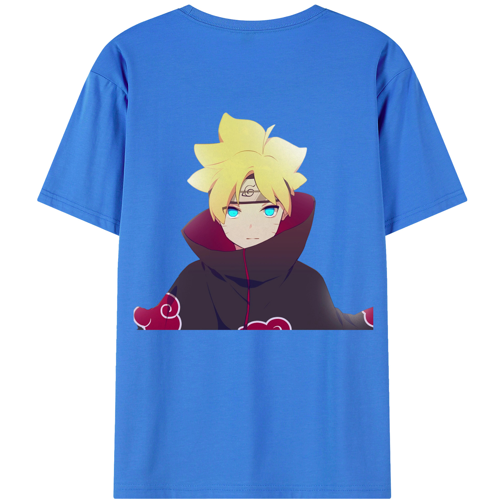 （画像用） NARUTO -ナルト- うずまき ボルト Uzumaki Boruto 綿100％ メンズ半袖Tシャツ（バックプリント） 通気性