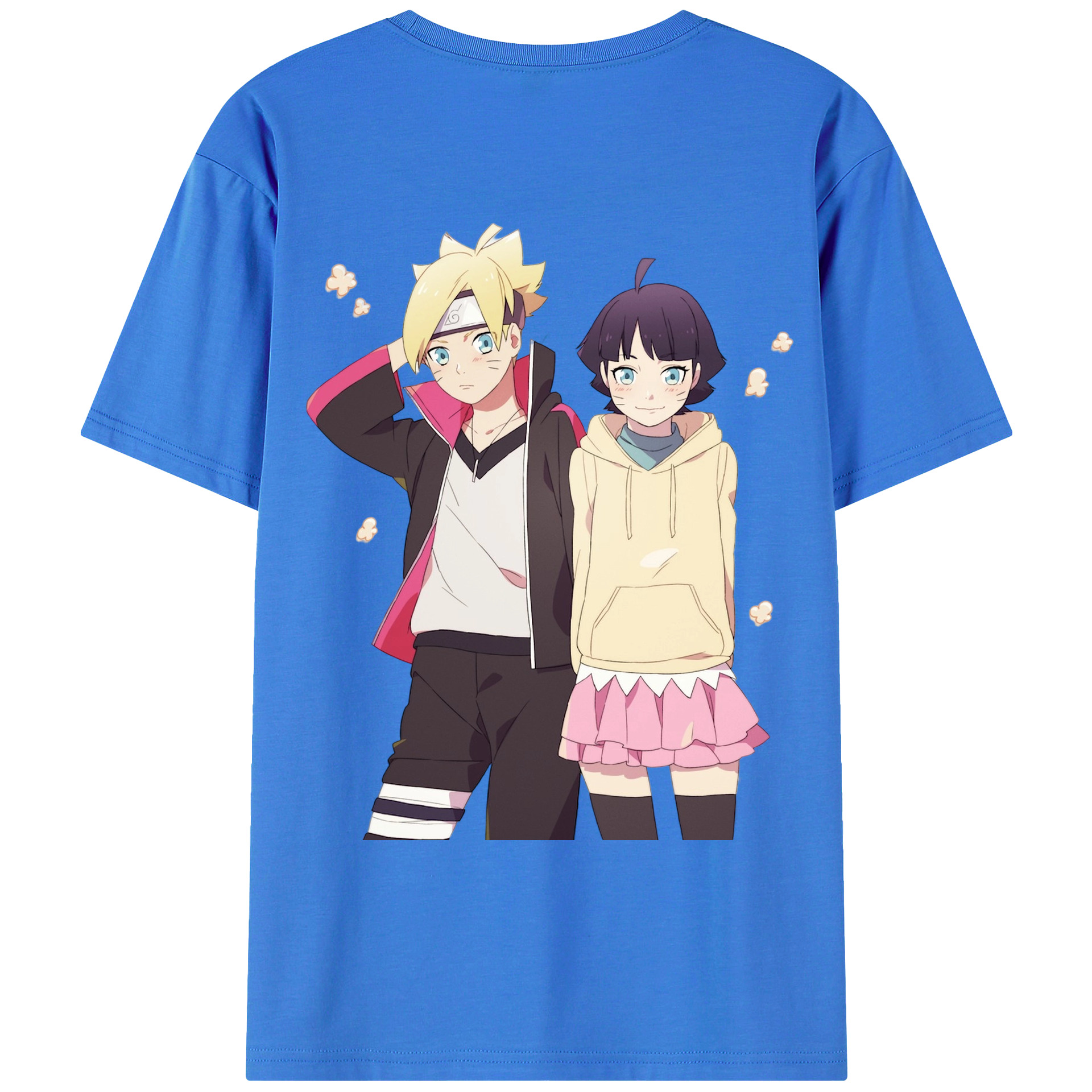 （画像用） NARUTO -ナルト- うずまき ボルト Uzumaki Boruto 綿100％ メンズ半袖Tシャツ（バックプリント） 通気性