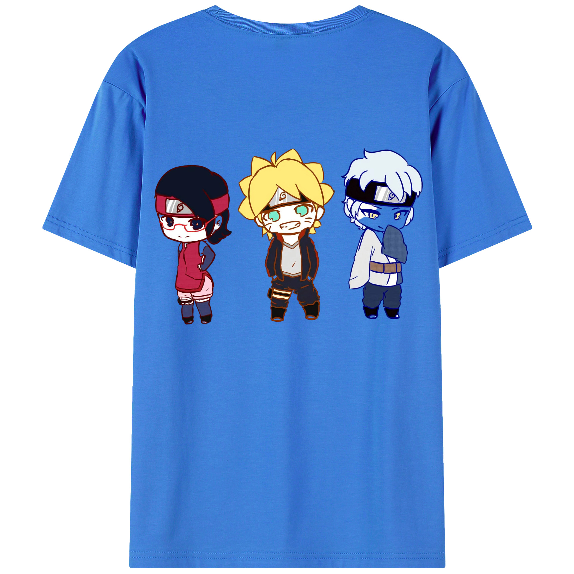 （画像用） NARUTO -ナルト- うずまき ボルト Uzumaki Boruto 綿100％ メンズ半袖Tシャツ（バックプリント） 通気性