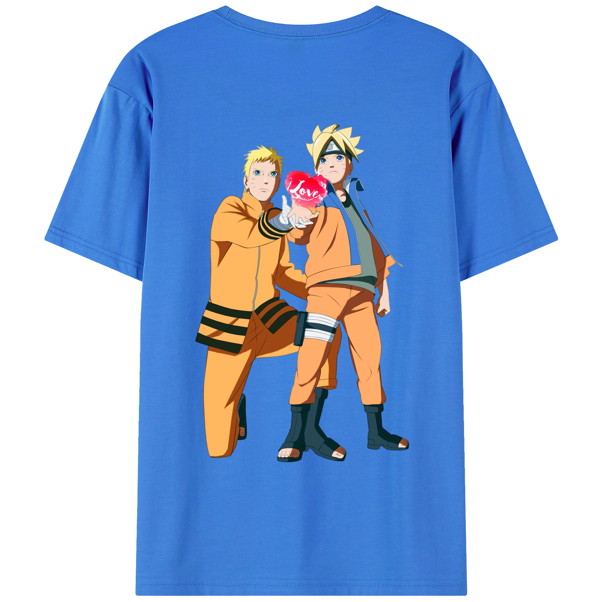 （画像用） NARUTO -ナルト- うずまき ボルト Uzumaki Boruto 綿100％ メンズ半袖Tシャツ（バックプリント） 通気性