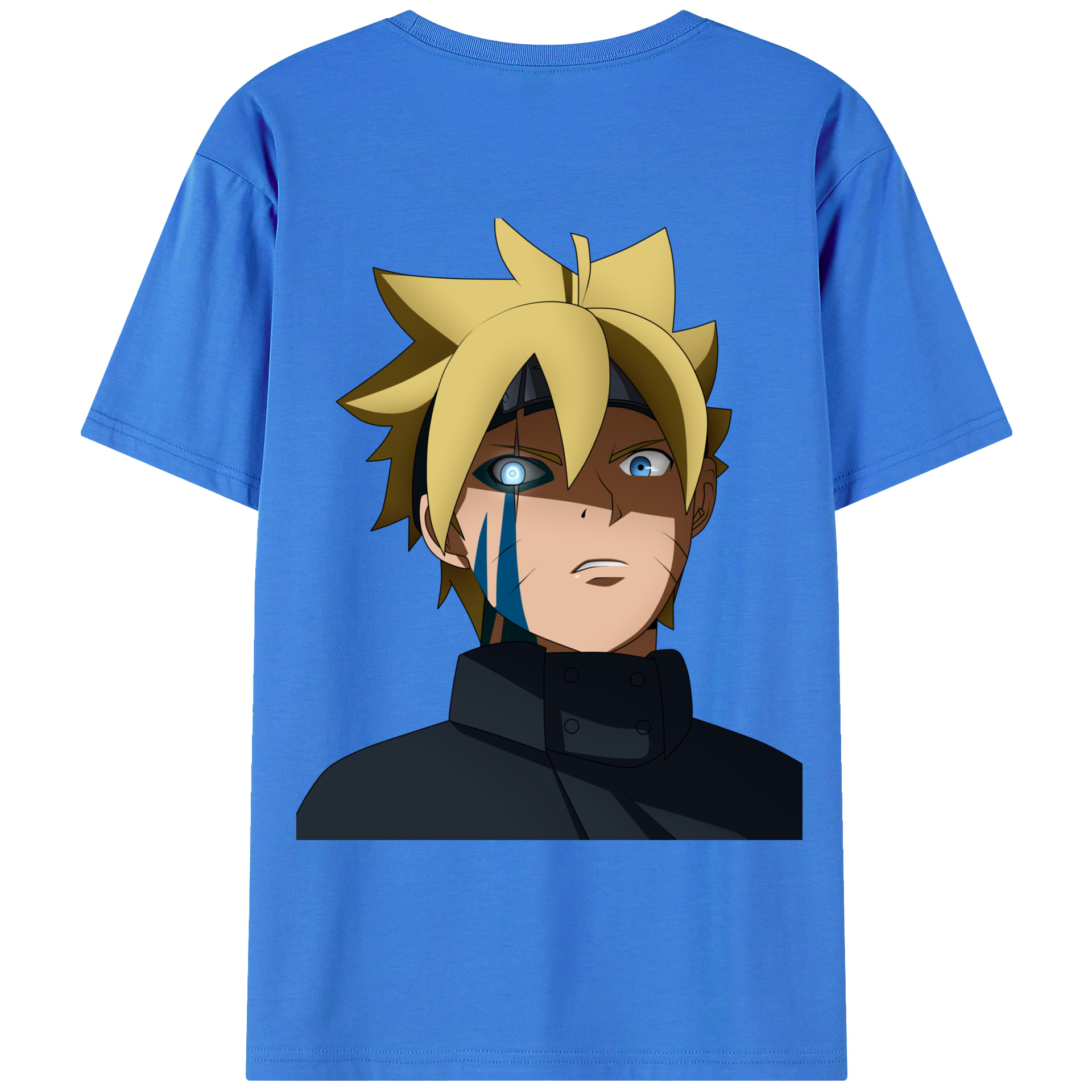 （画像用） NARUTO -ナルト- うずまき ボルト Uzumaki Boruto 綿100％ メンズ半袖Tシャツ（バックプリント） 通気性