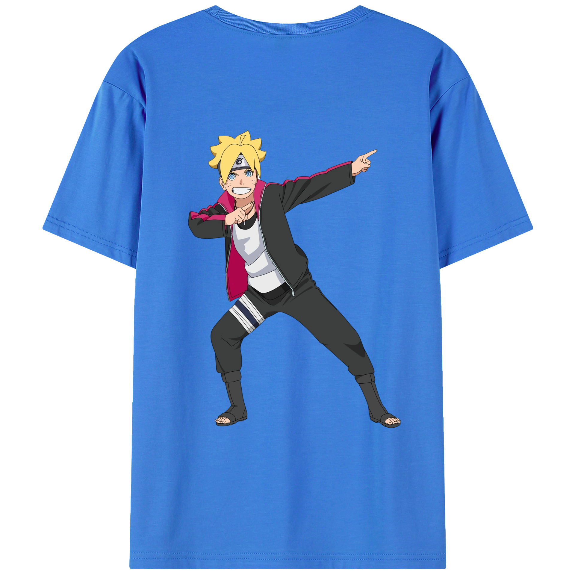 （画像用） NARUTO -ナルト- うずまき ボルト Uzumaki Boruto 綿100％ メンズ半袖Tシャツ（バックプリント） 通気性