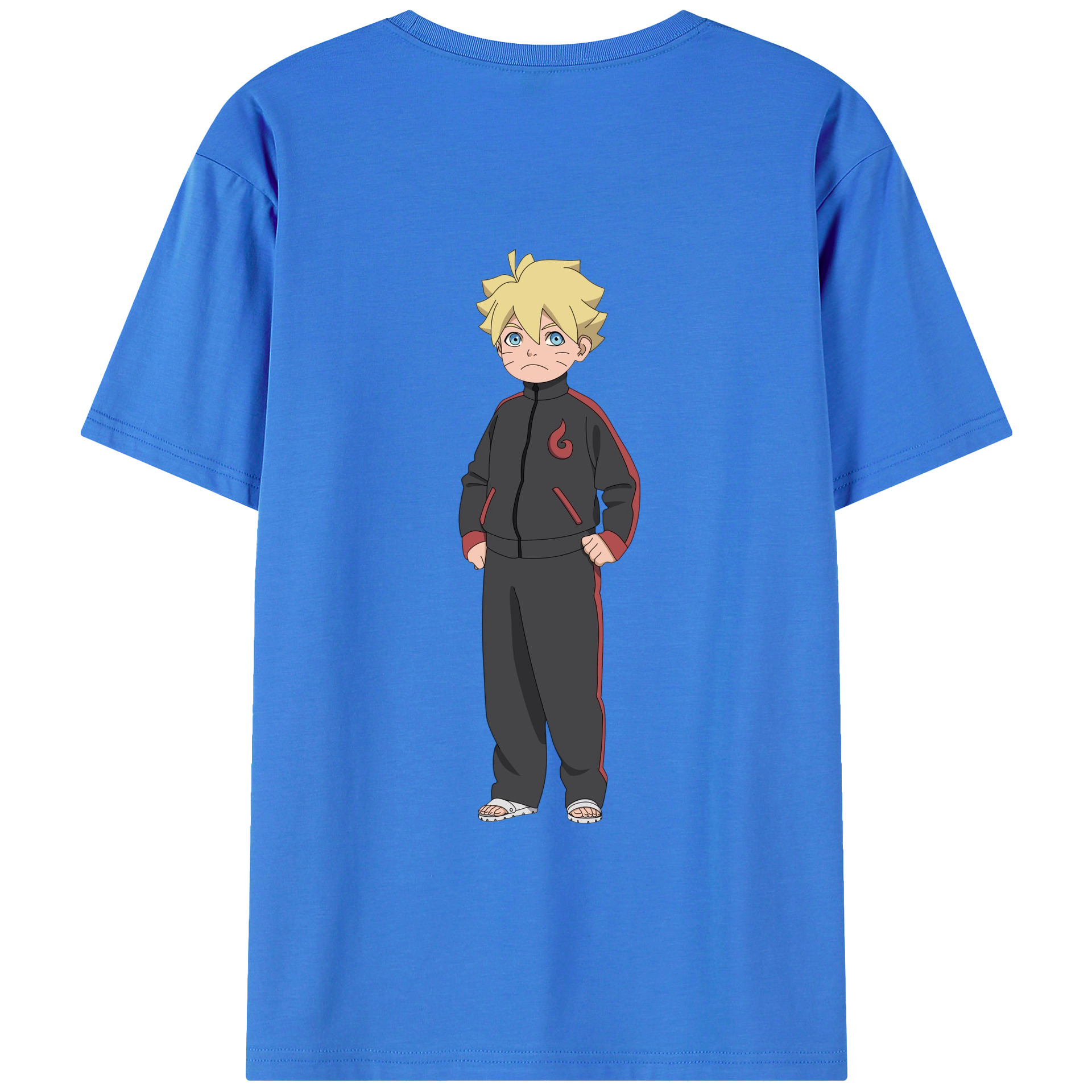 （画像用） NARUTO -ナルト- うずまき ボルト Uzumaki Boruto 綿100％ メンズ半袖Tシャツ（バックプリント） 通気性