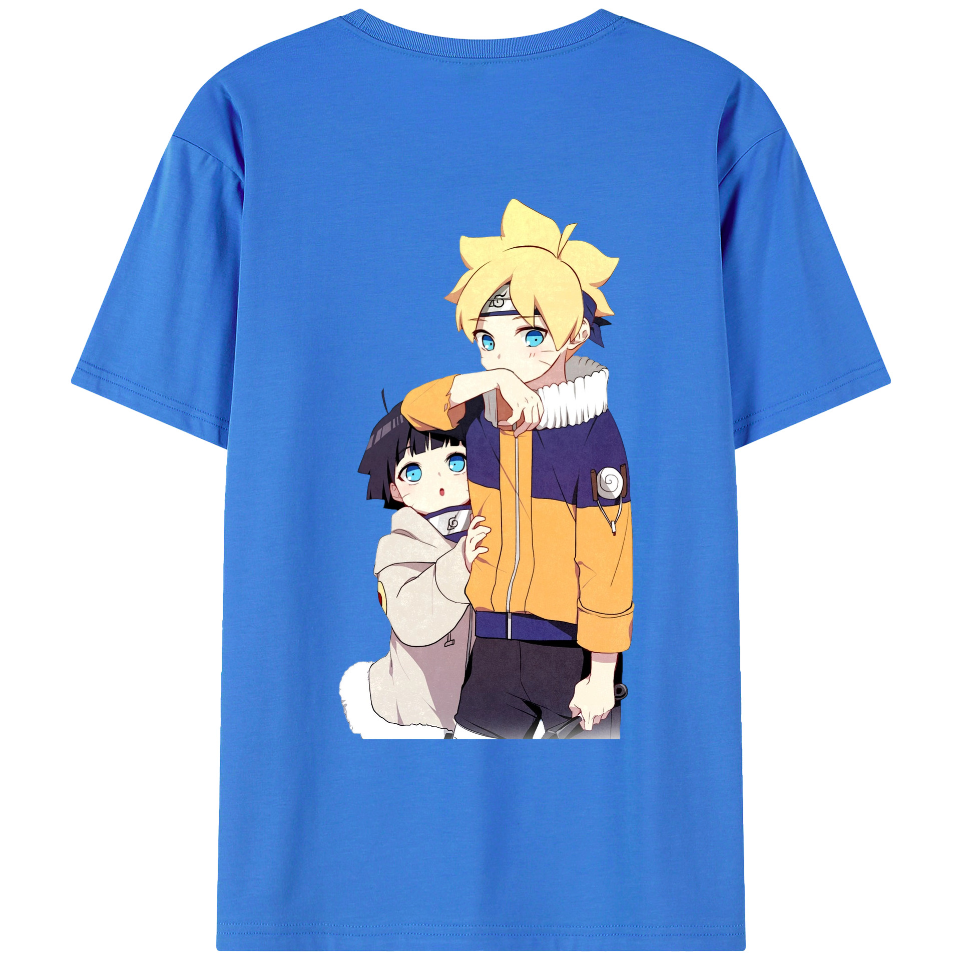 （画像用） NARUTO -ナルト- うずまき ボルト Uzumaki Boruto 綿100％ メンズ半袖Tシャツ（バックプリント） 通気性