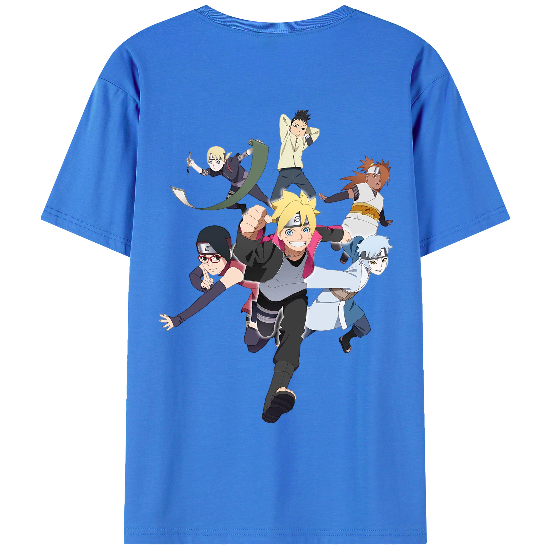 （画像用） NARUTO -ナルト- うずまき ボルト Uzumaki Boruto 綿100％ メンズ半袖Tシャツ（バックプリント） 通気性