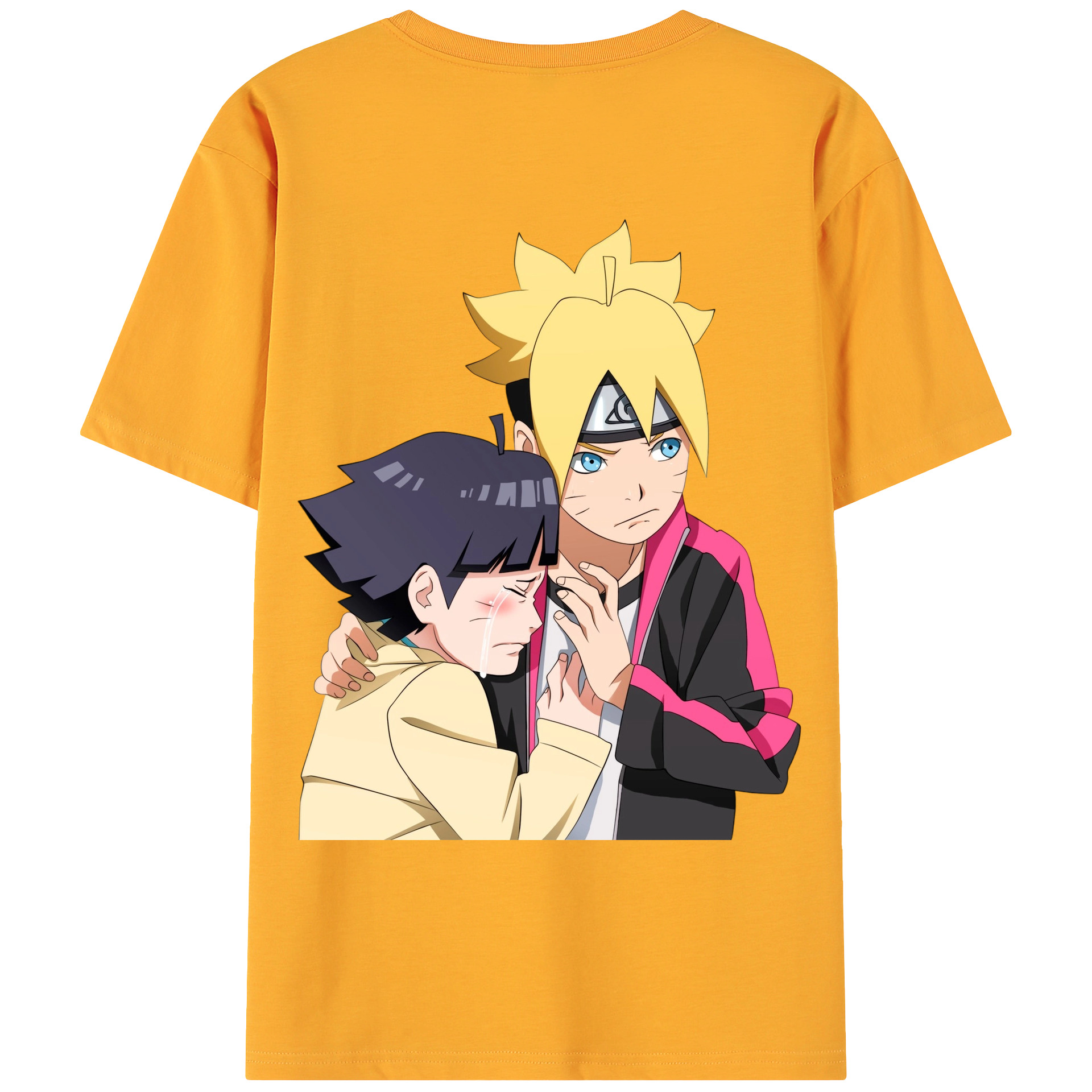 （画像用） NARUTO -ナルト- うずまき ボルト Uzumaki Boruto 綿100％ メンズ半袖Tシャツ（バックプリント） 通気性