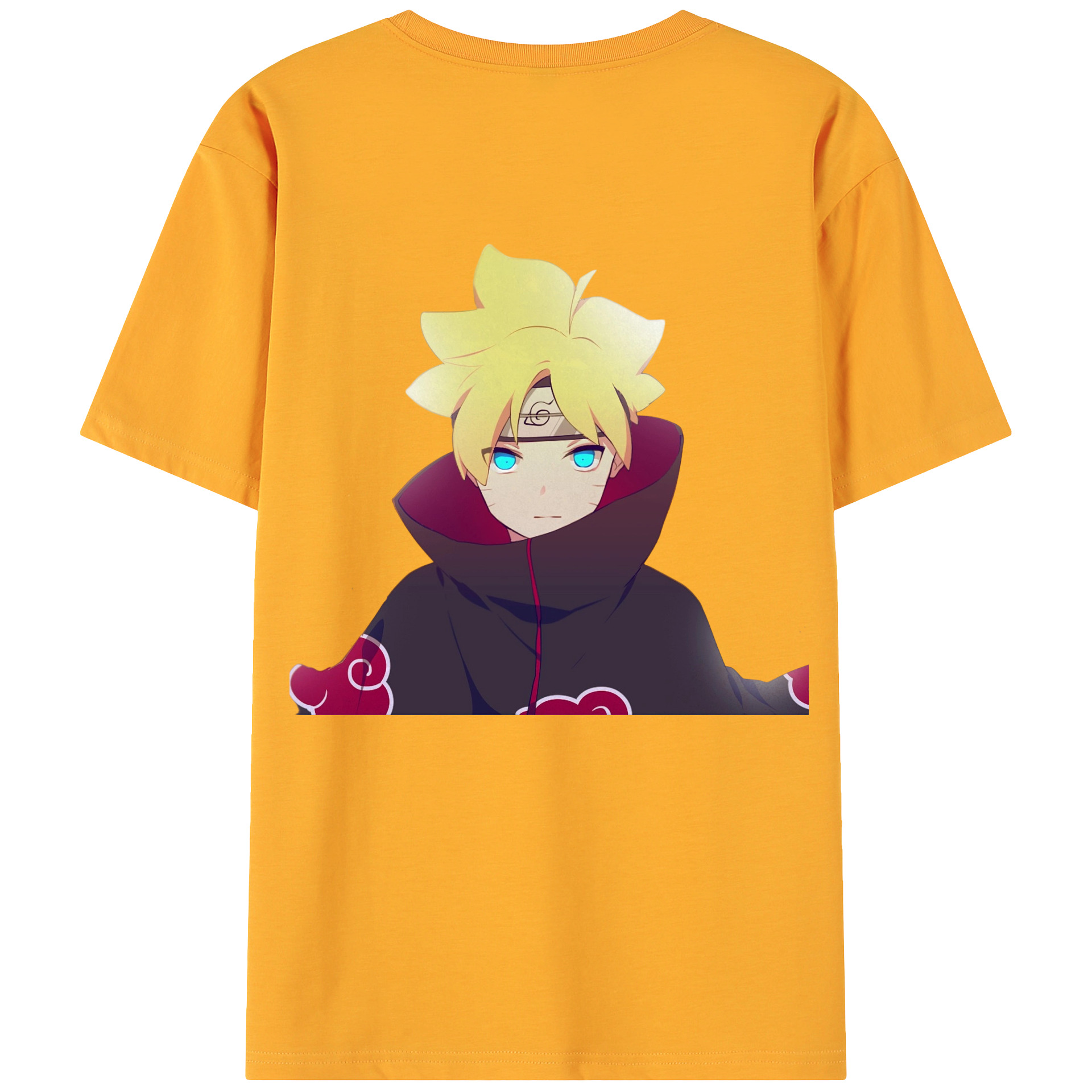 （画像用） NARUTO -ナルト- うずまき ボルト Uzumaki Boruto 綿100％ メンズ半袖Tシャツ（バックプリント） 通気性