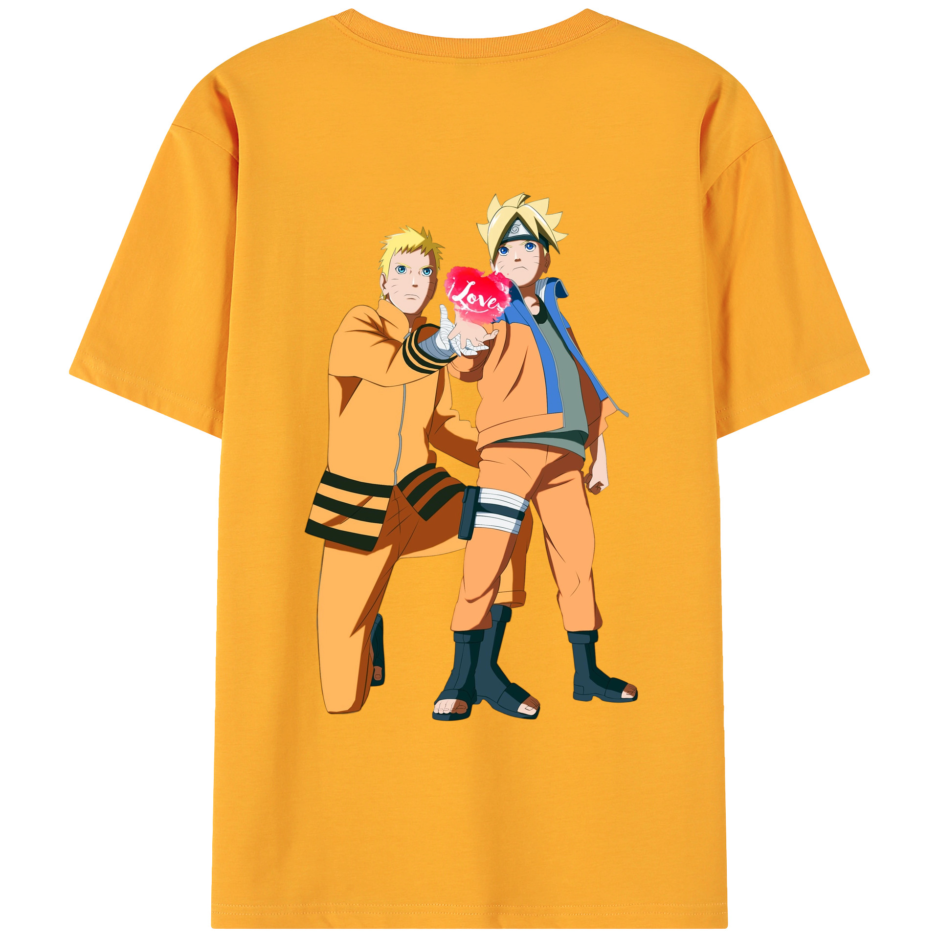 （画像用） NARUTO -ナルト- うずまき ボルト Uzumaki Boruto 綿100％ メンズ半袖Tシャツ（バックプリント） 通気性