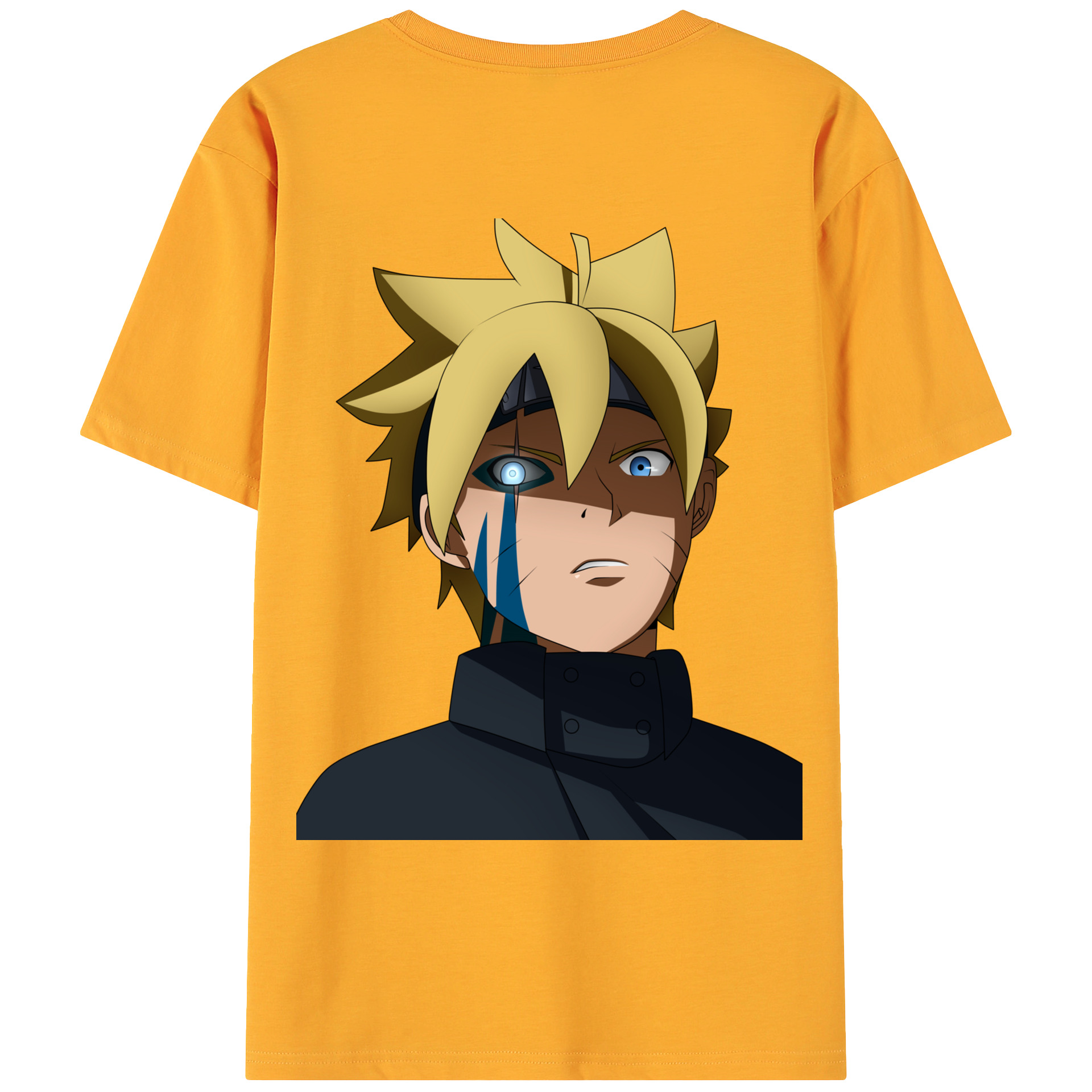 （画像用） NARUTO -ナルト- うずまき ボルト Uzumaki Boruto 綿100％ メンズ半袖Tシャツ（バックプリント） 通気性