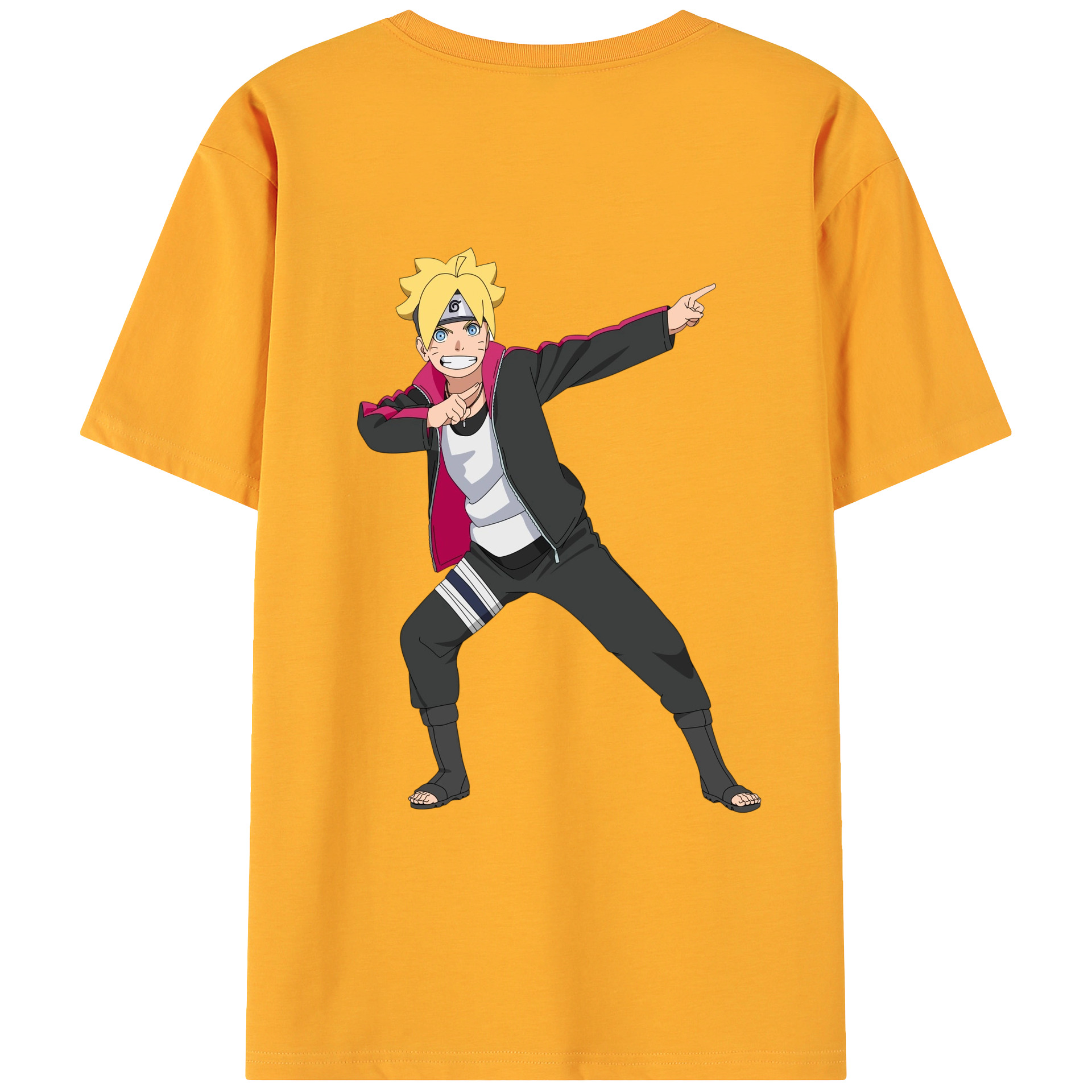 （画像用） NARUTO -ナルト- うずまき ボルト Uzumaki Boruto 綿100％ メンズ半袖Tシャツ（バックプリント） 通気性