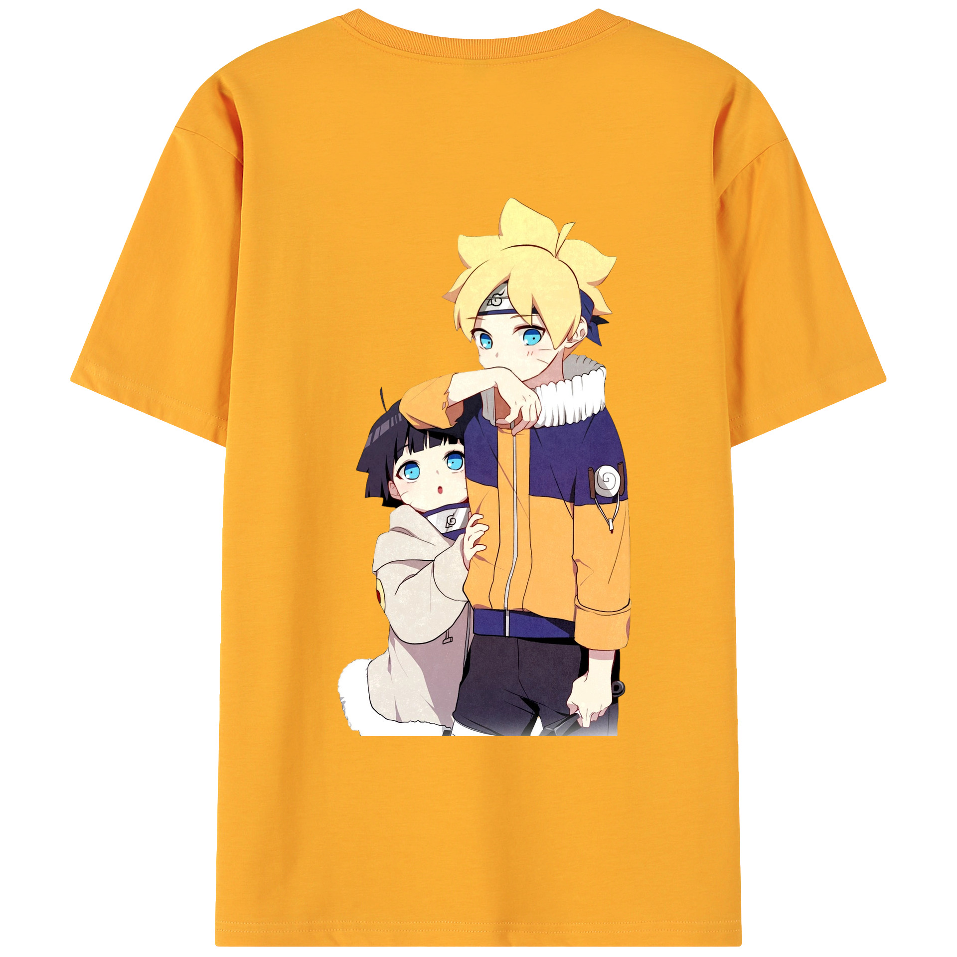 （画像用） NARUTO -ナルト- うずまき ボルト Uzumaki Boruto 綿100％ メンズ半袖Tシャツ（バックプリント） 通気性
