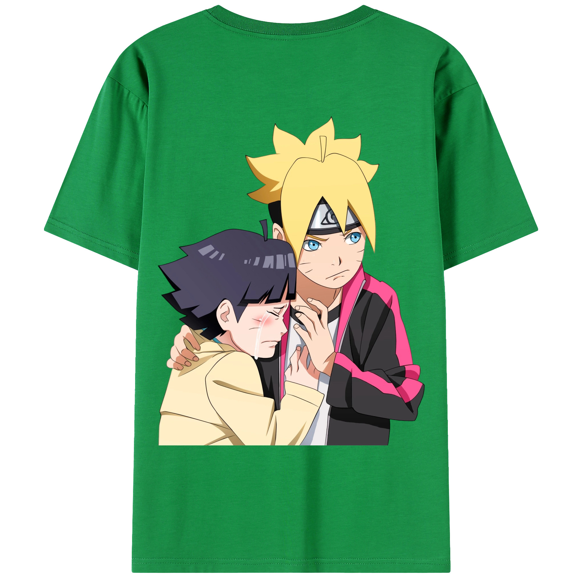 （画像用） NARUTO -ナルト- うずまき ボルト Uzumaki Boruto 綿100％ メンズ半袖Tシャツ（バックプリント） 通気性