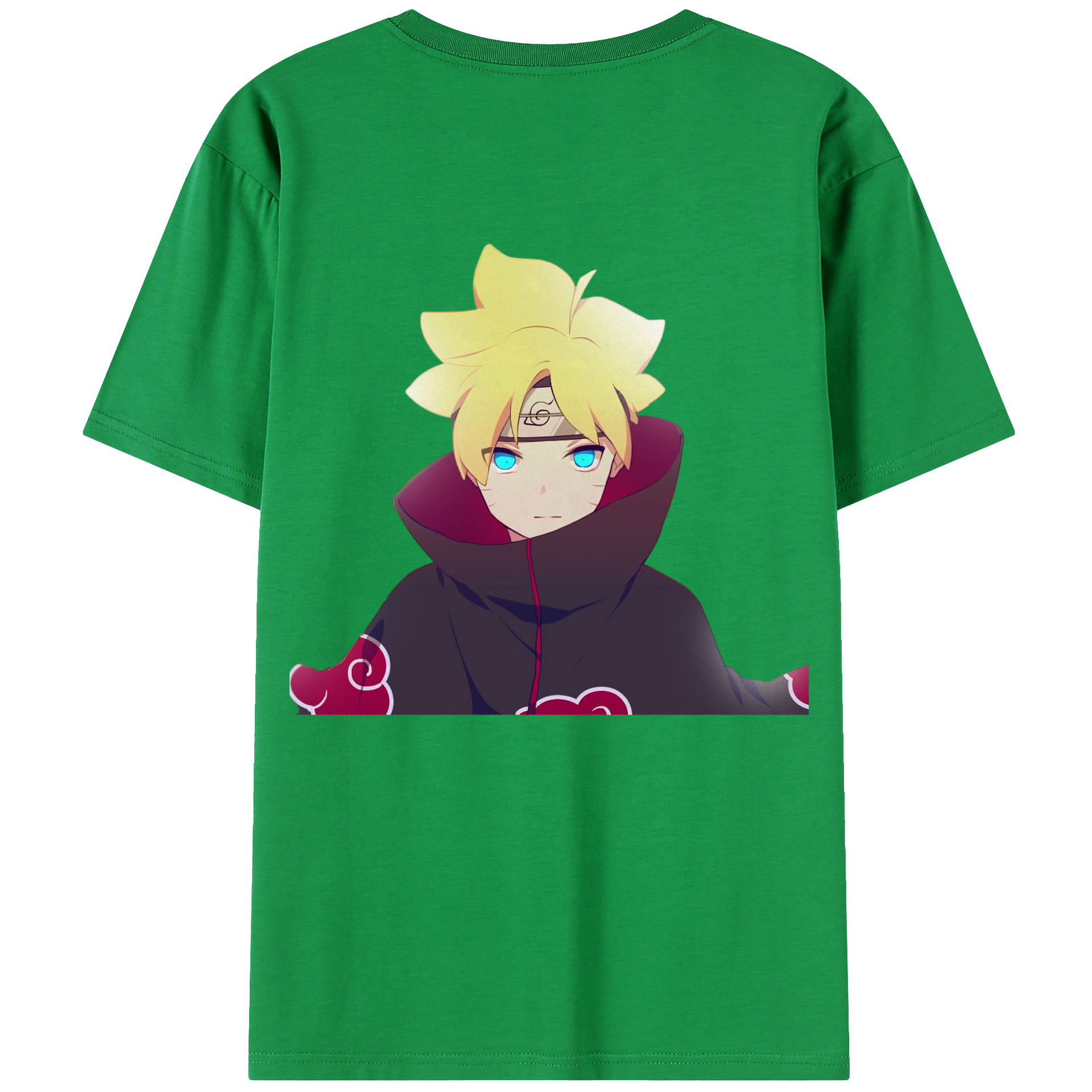 （画像用） NARUTO -ナルト- うずまき ボルト Uzumaki Boruto 綿100％ メンズ半袖Tシャツ（バックプリント） 通気性