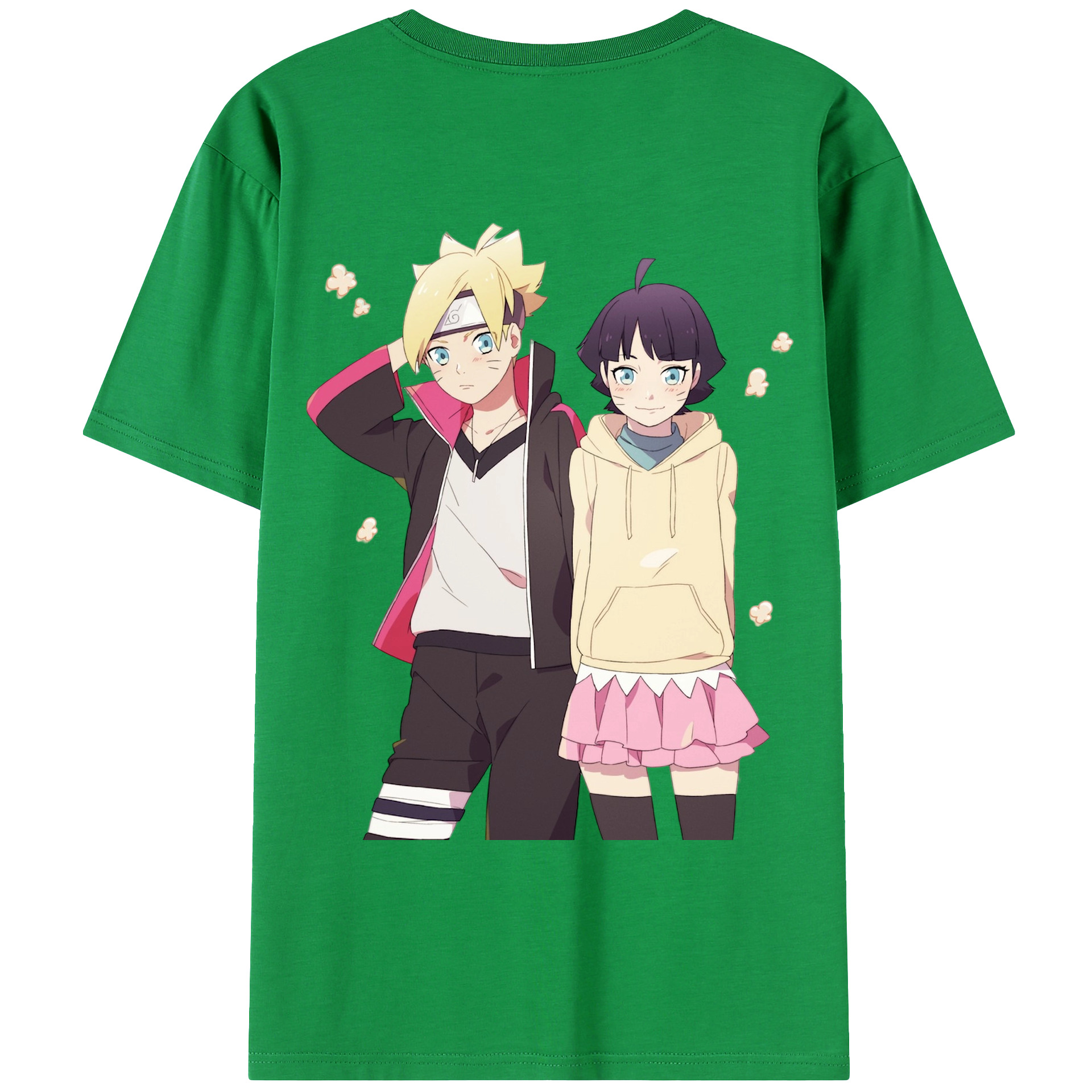 （画像用） NARUTO -ナルト- うずまき ボルト Uzumaki Boruto 綿100％ メンズ半袖Tシャツ（バックプリント） 通気性