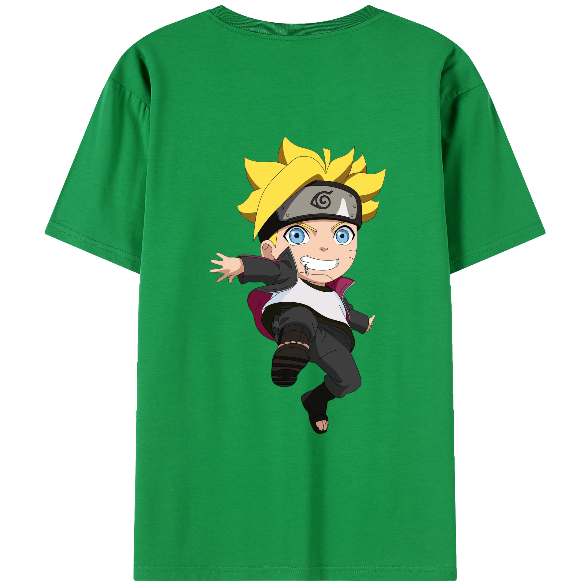（画像用） NARUTO -ナルト- うずまき ボルト Uzumaki Boruto 綿100％ メンズ半袖Tシャツ（バックプリント） 通気性