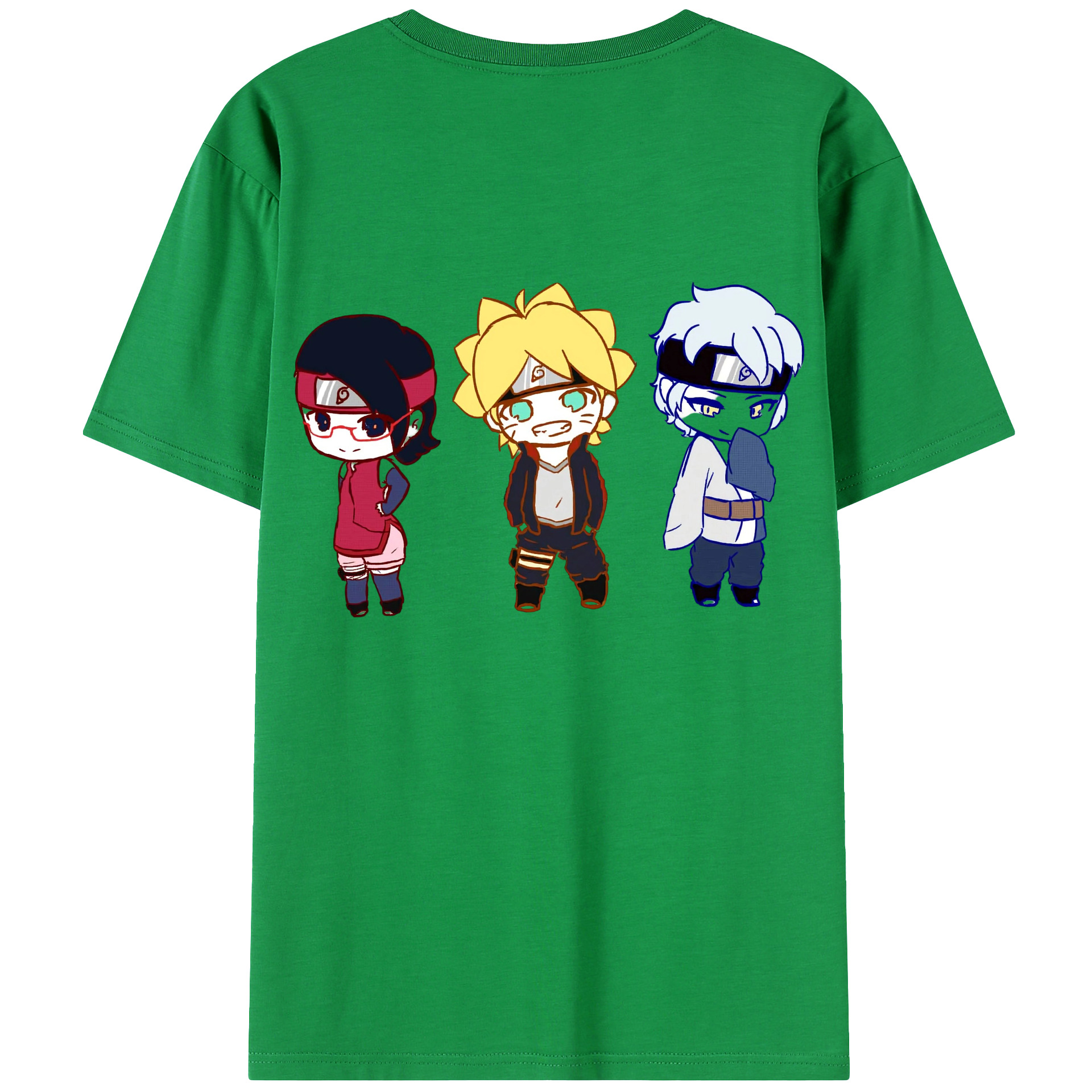 （画像用） NARUTO -ナルト- うずまき ボルト Uzumaki Boruto 綿100％ メンズ半袖Tシャツ（バックプリント） 通気性