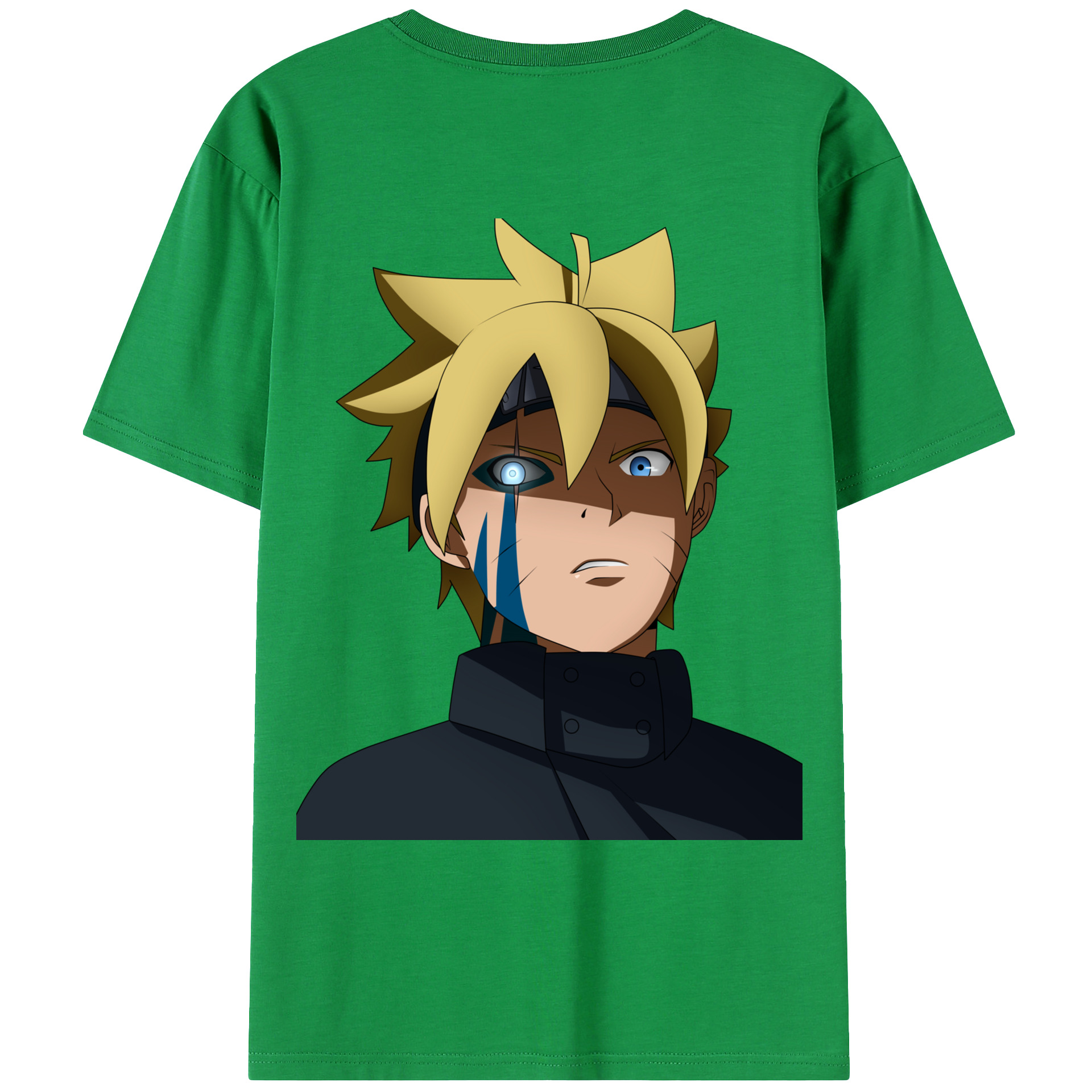 （画像用） NARUTO -ナルト- うずまき ボルト Uzumaki Boruto 綿100％ メンズ半袖Tシャツ（バックプリント） 通気性