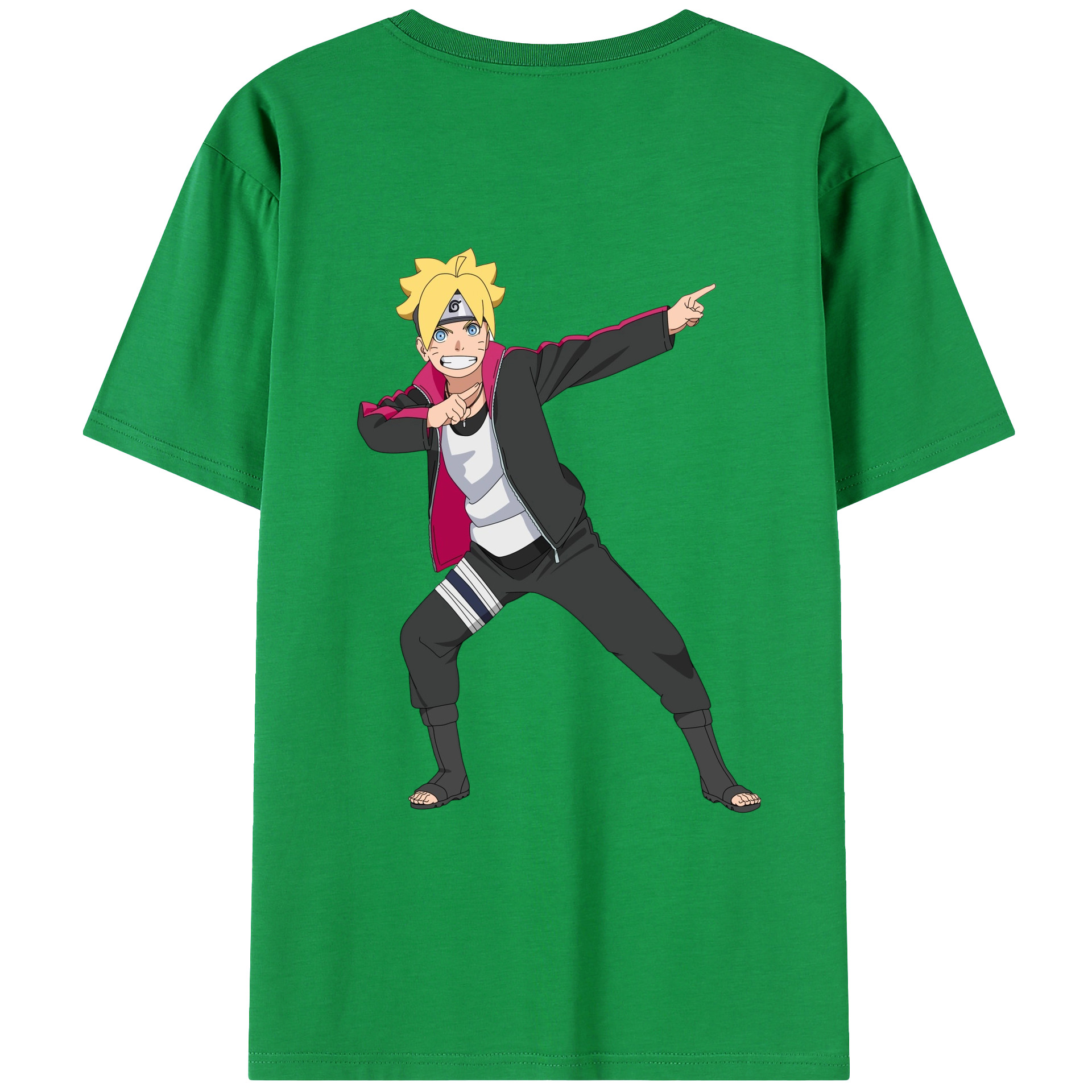 （画像用） NARUTO -ナルト- うずまき ボルト Uzumaki Boruto 綿100％ メンズ半袖Tシャツ（バックプリント） 通気性