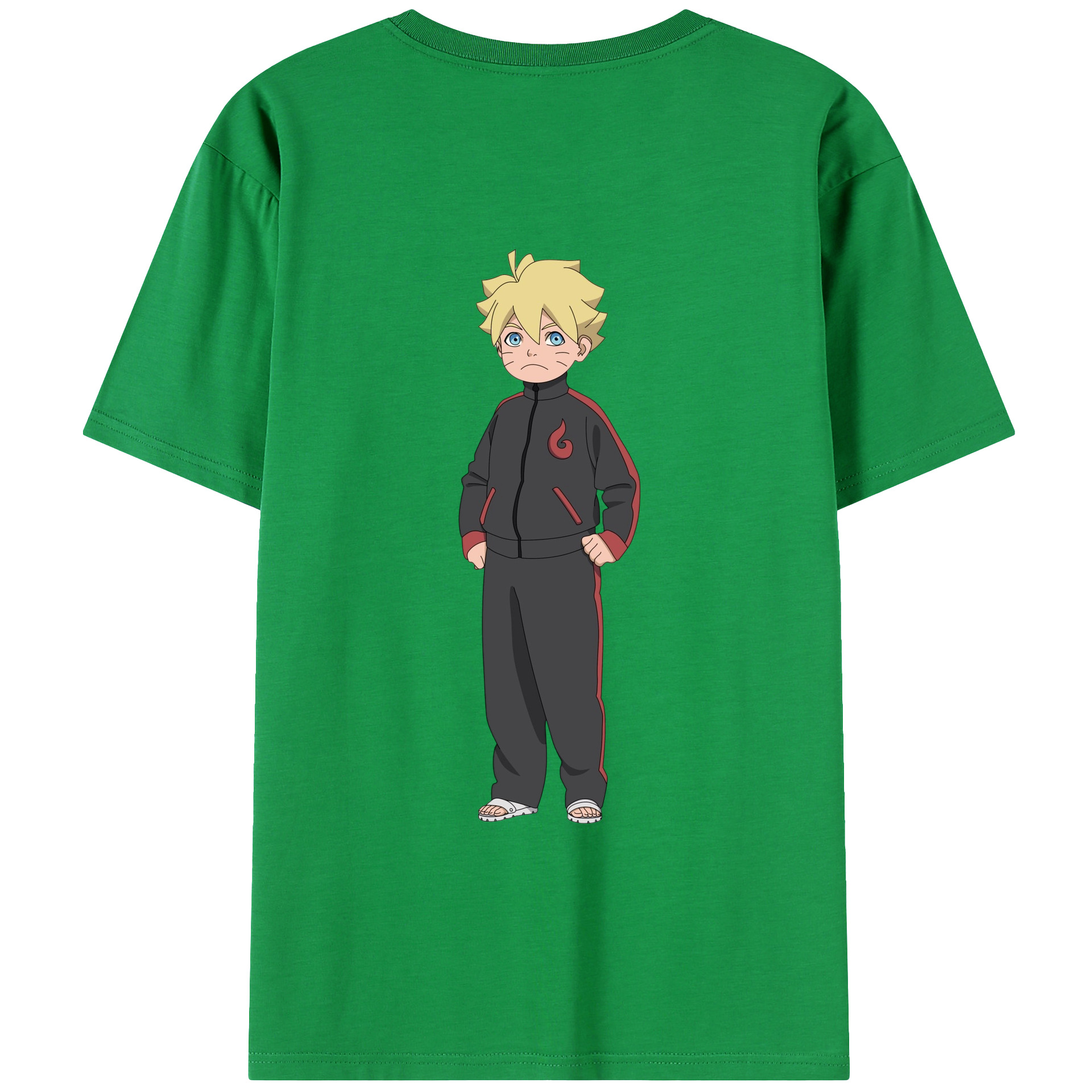 （画像用） NARUTO -ナルト- うずまき ボルト Uzumaki Boruto 綿100％ メンズ半袖Tシャツ（バックプリント） 通気性