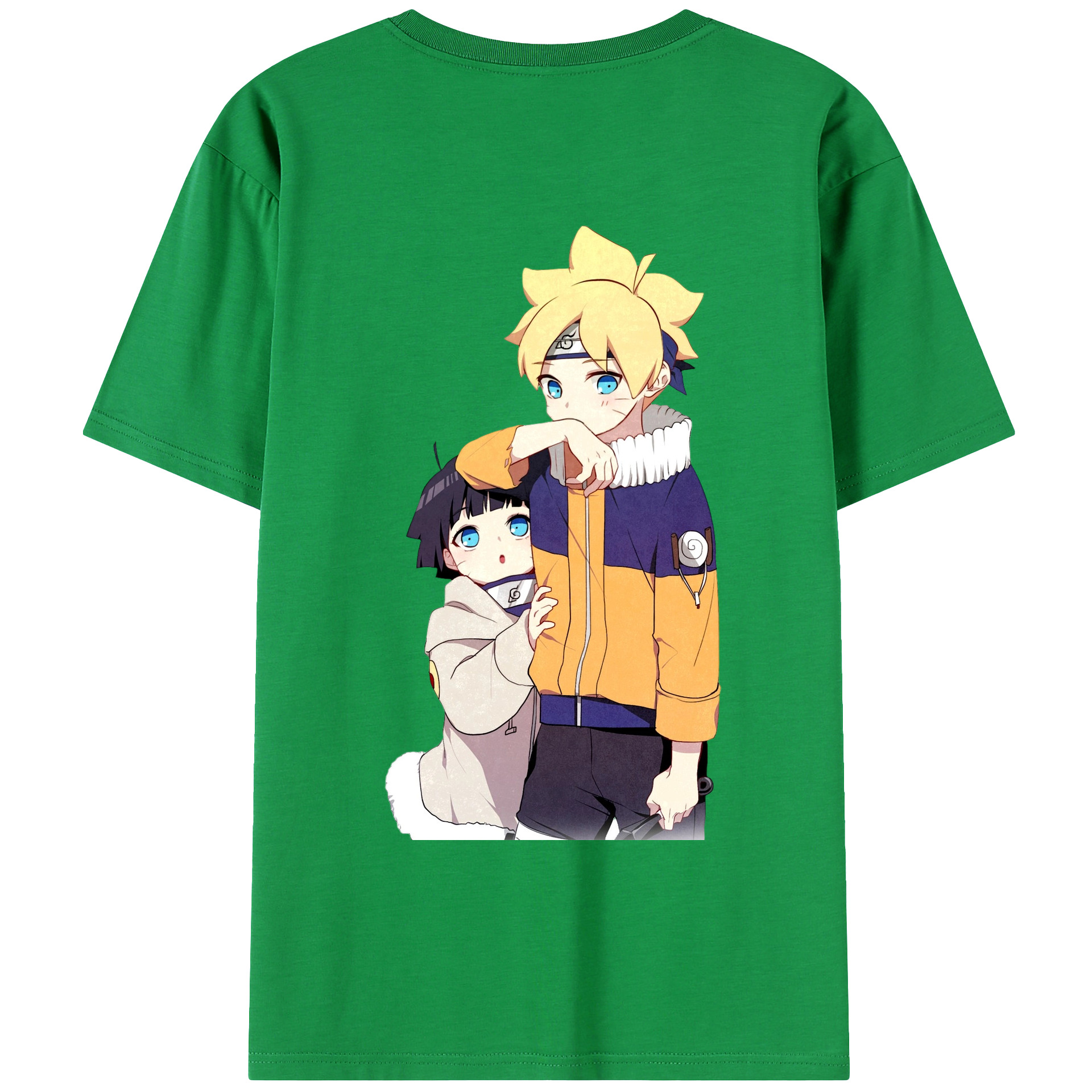 （画像用） NARUTO -ナルト- うずまき ボルト Uzumaki Boruto 綿100％ メンズ半袖Tシャツ（バックプリント） 通気性