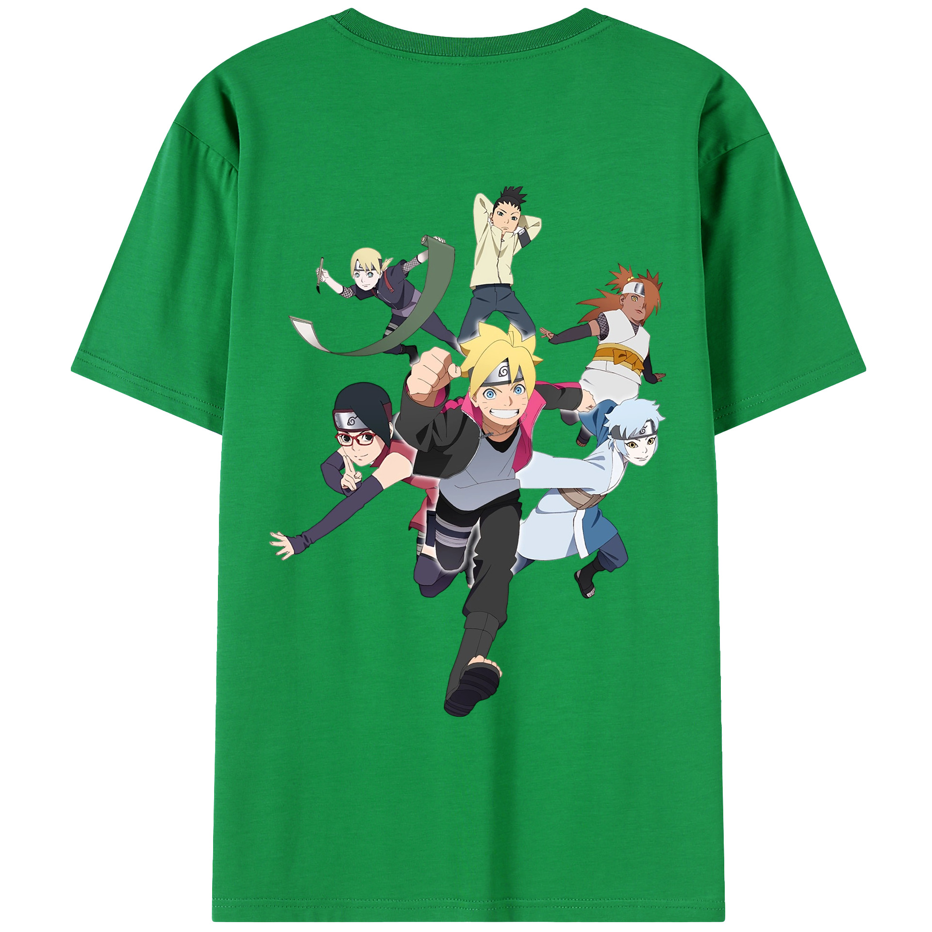 （画像用） NARUTO -ナルト- うずまき ボルト Uzumaki Boruto 綿100％ メンズ半袖Tシャツ（バックプリント） 通気性