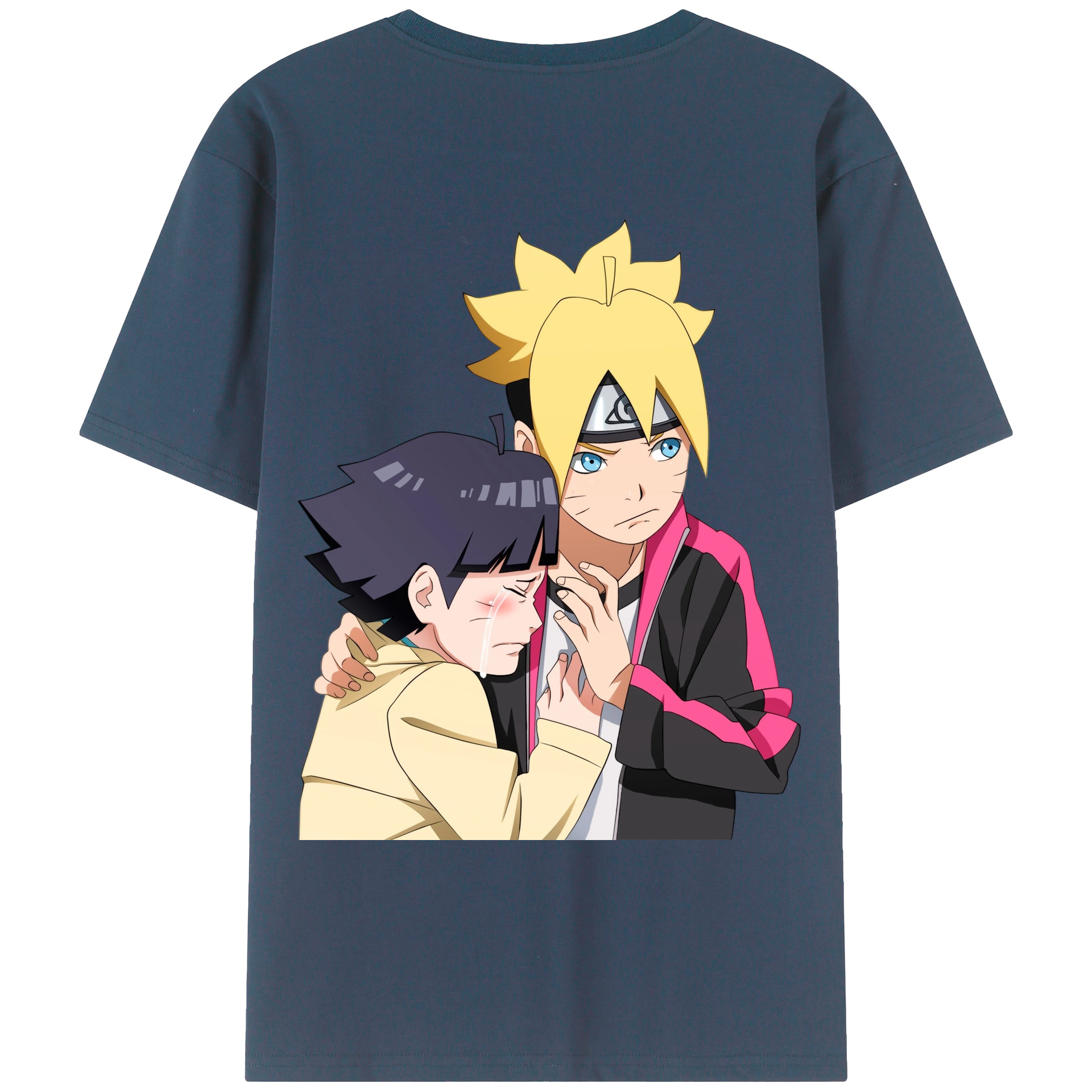 （画像用） NARUTO -ナルト- うずまき ボルト Uzumaki Boruto 綿100％ メンズ半袖Tシャツ（バックプリント） 通気性