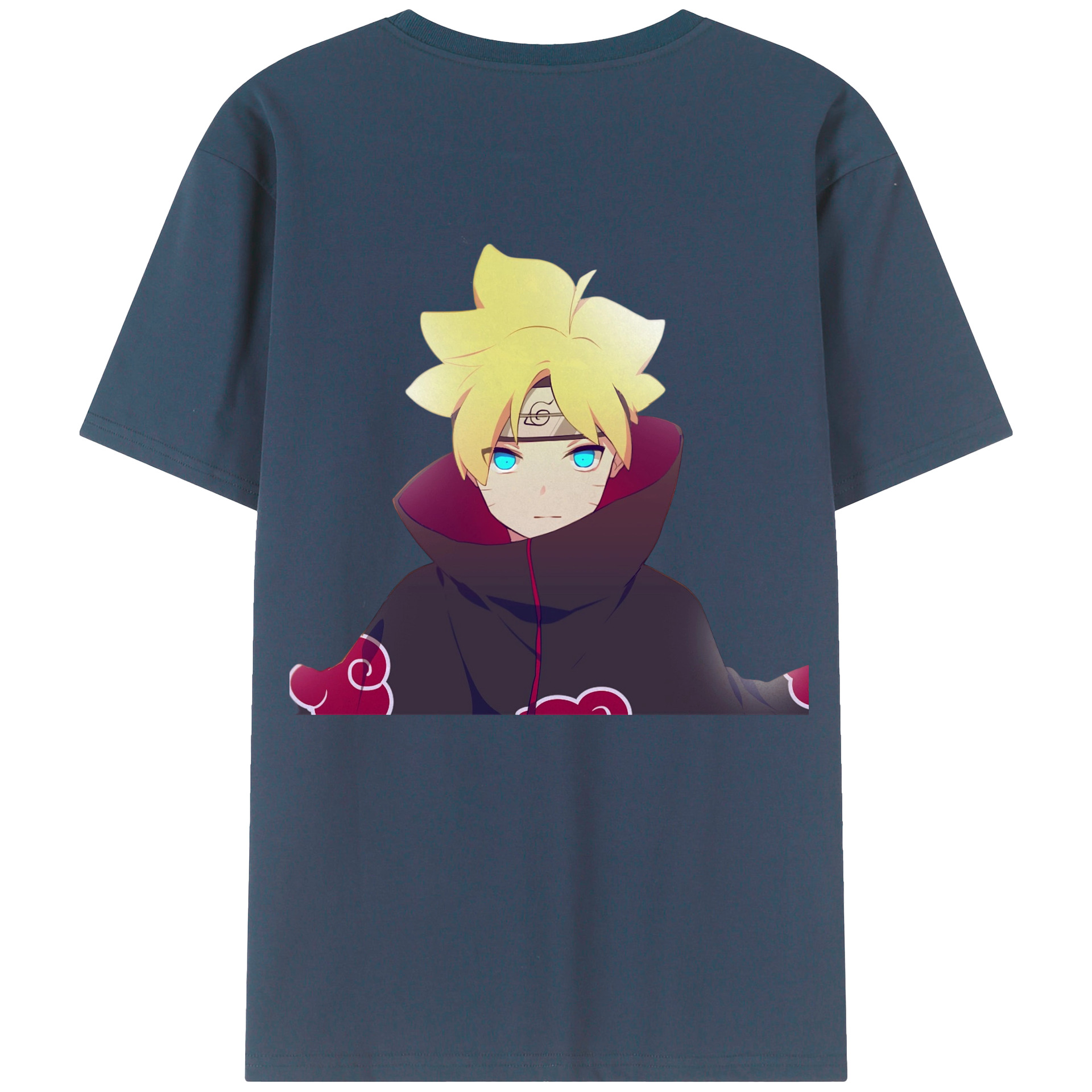 （画像用） NARUTO -ナルト- うずまき ボルト Uzumaki Boruto 綿100％ メンズ半袖Tシャツ（バックプリント） 通気性